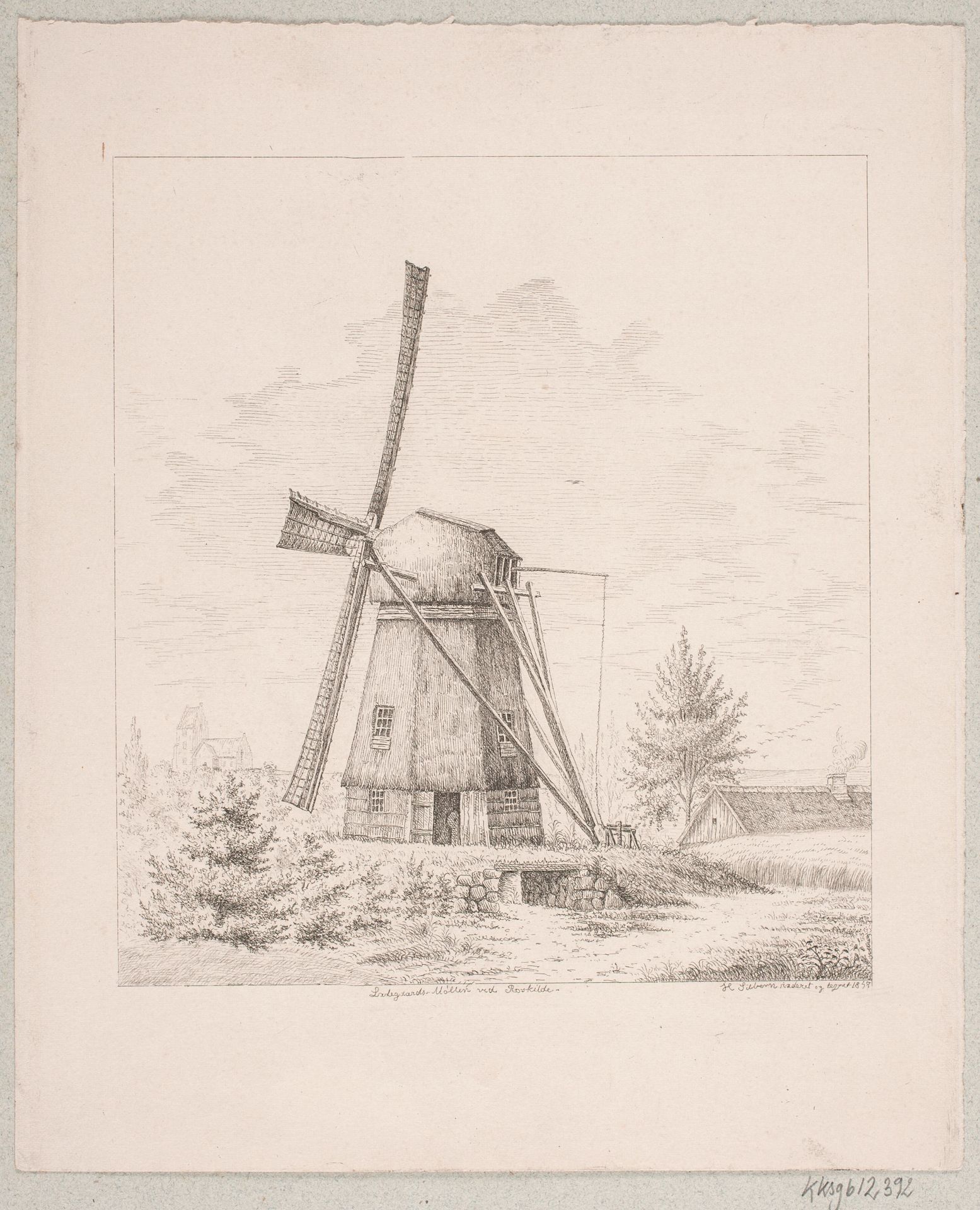 Ladegaardsmøllen ved Roskilde by Henrik Steffens Sibbern