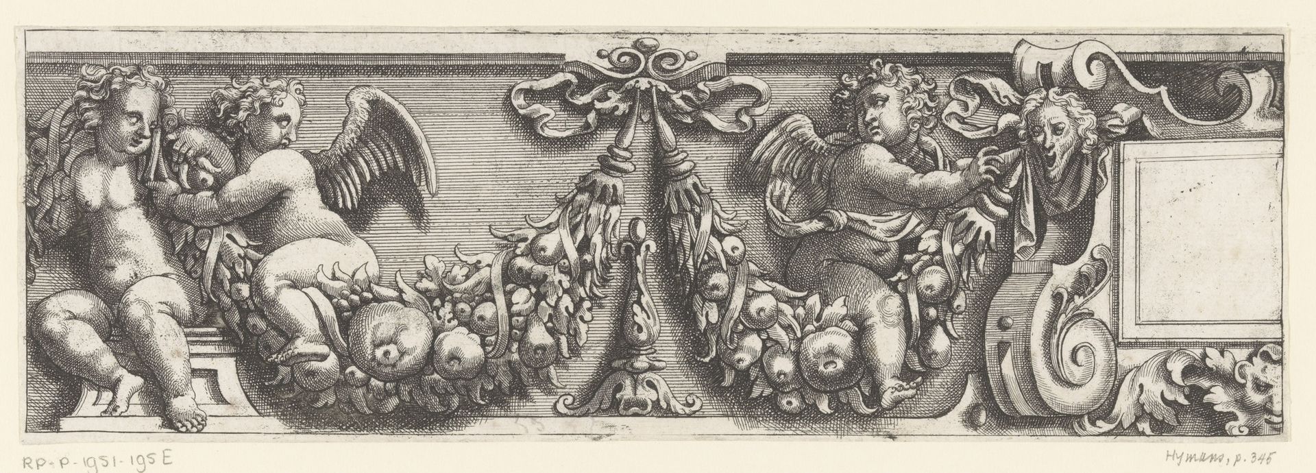 Putti op guirlande by Anonymous
