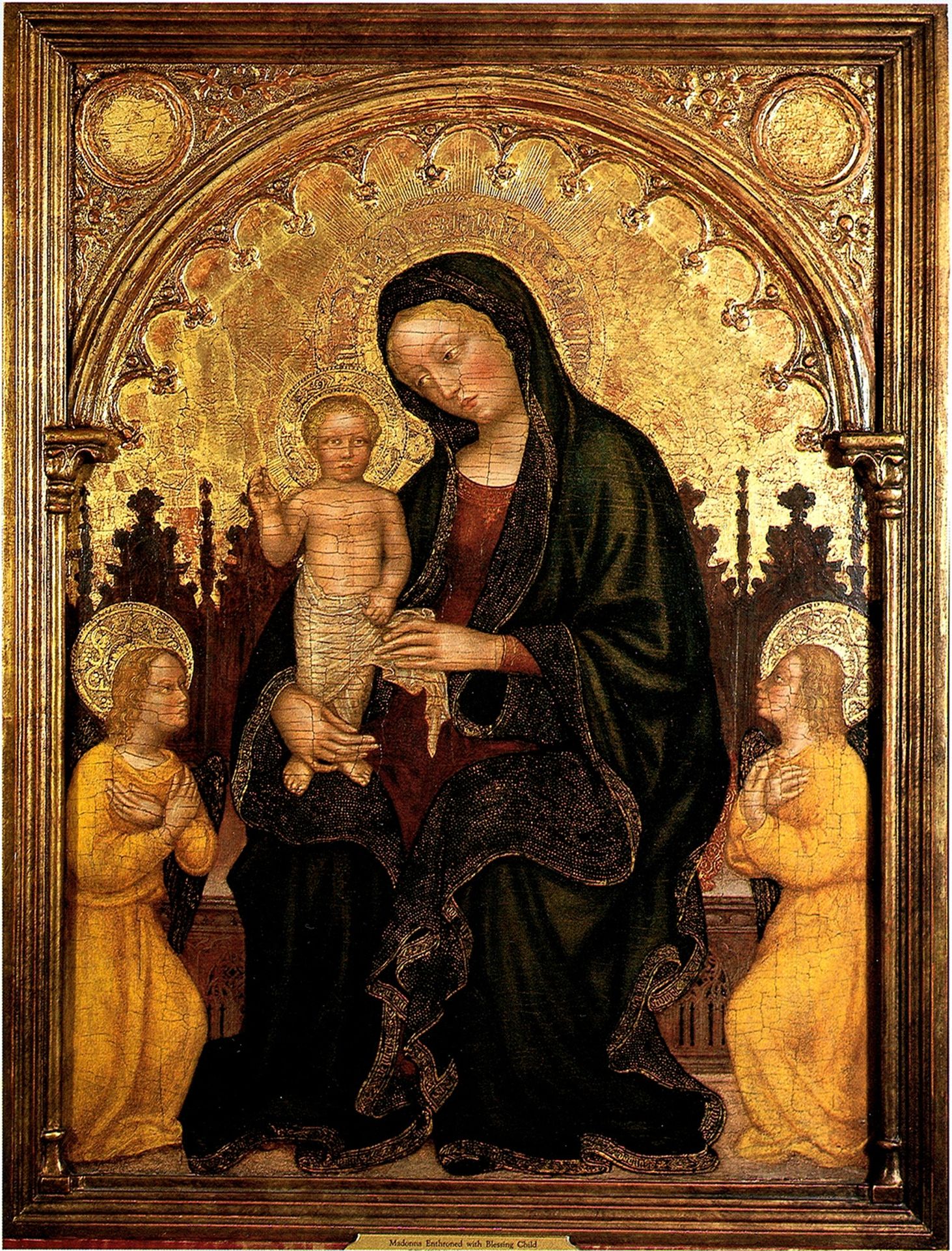 Madonna with Child and Two Angels Gentile da Fabriano by Gentile da Fabriano