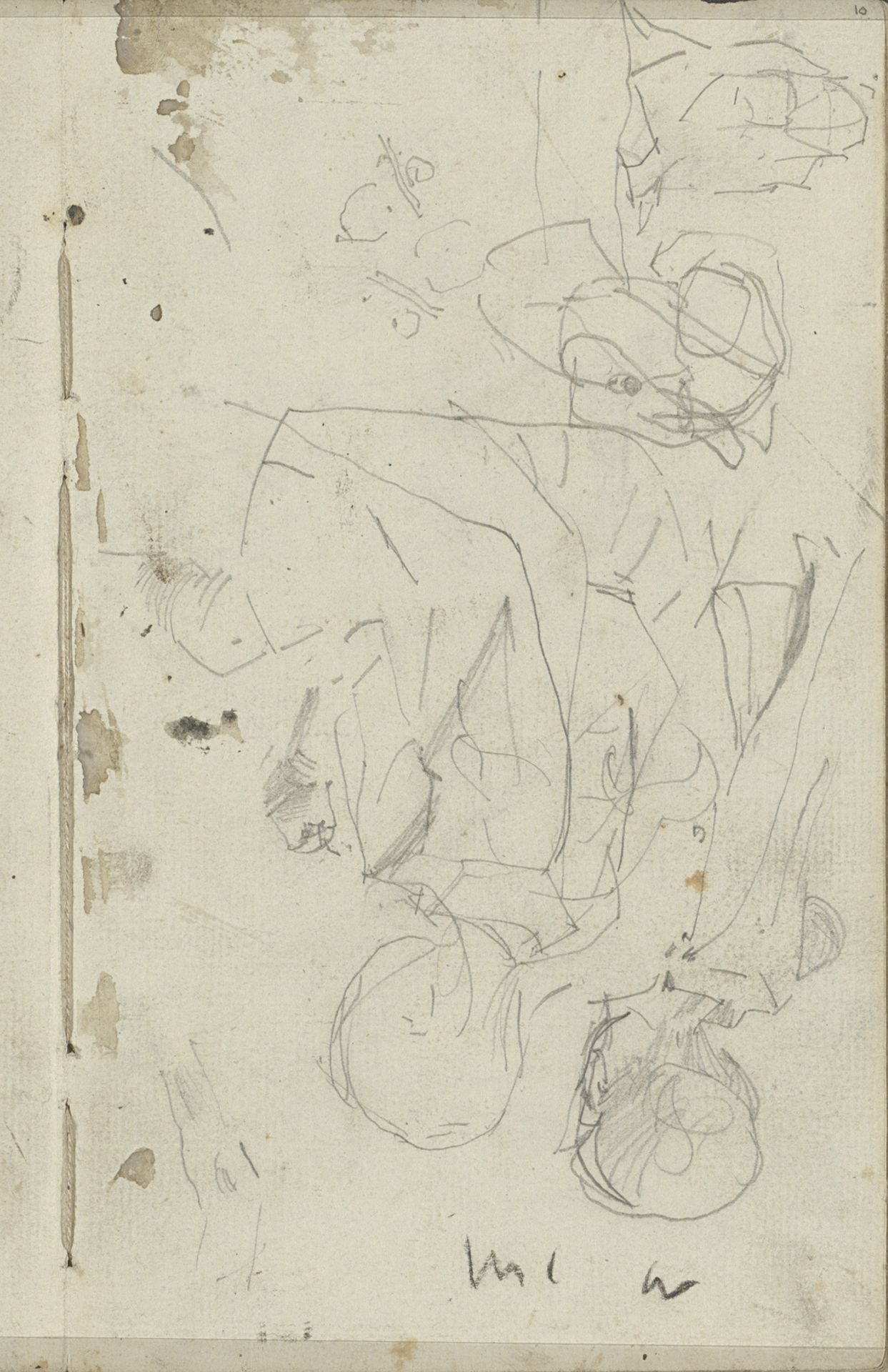 Studieblad, onder andere met zittende kinderen by George Hendrik Breitner
