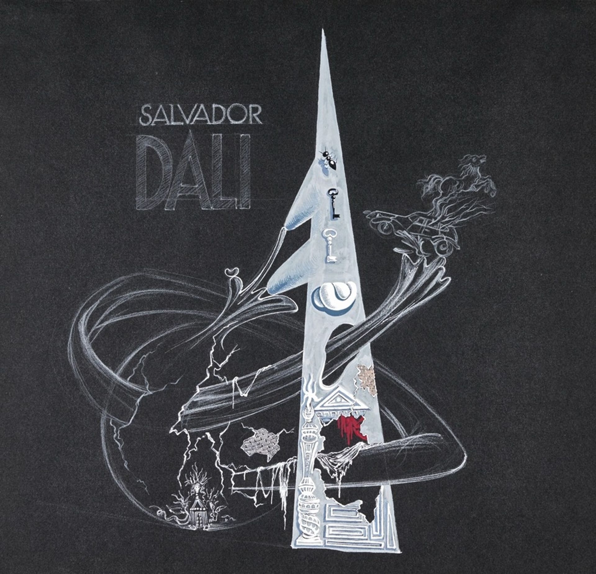 La Sphère attaque la pyramide by Salvador Dalí
