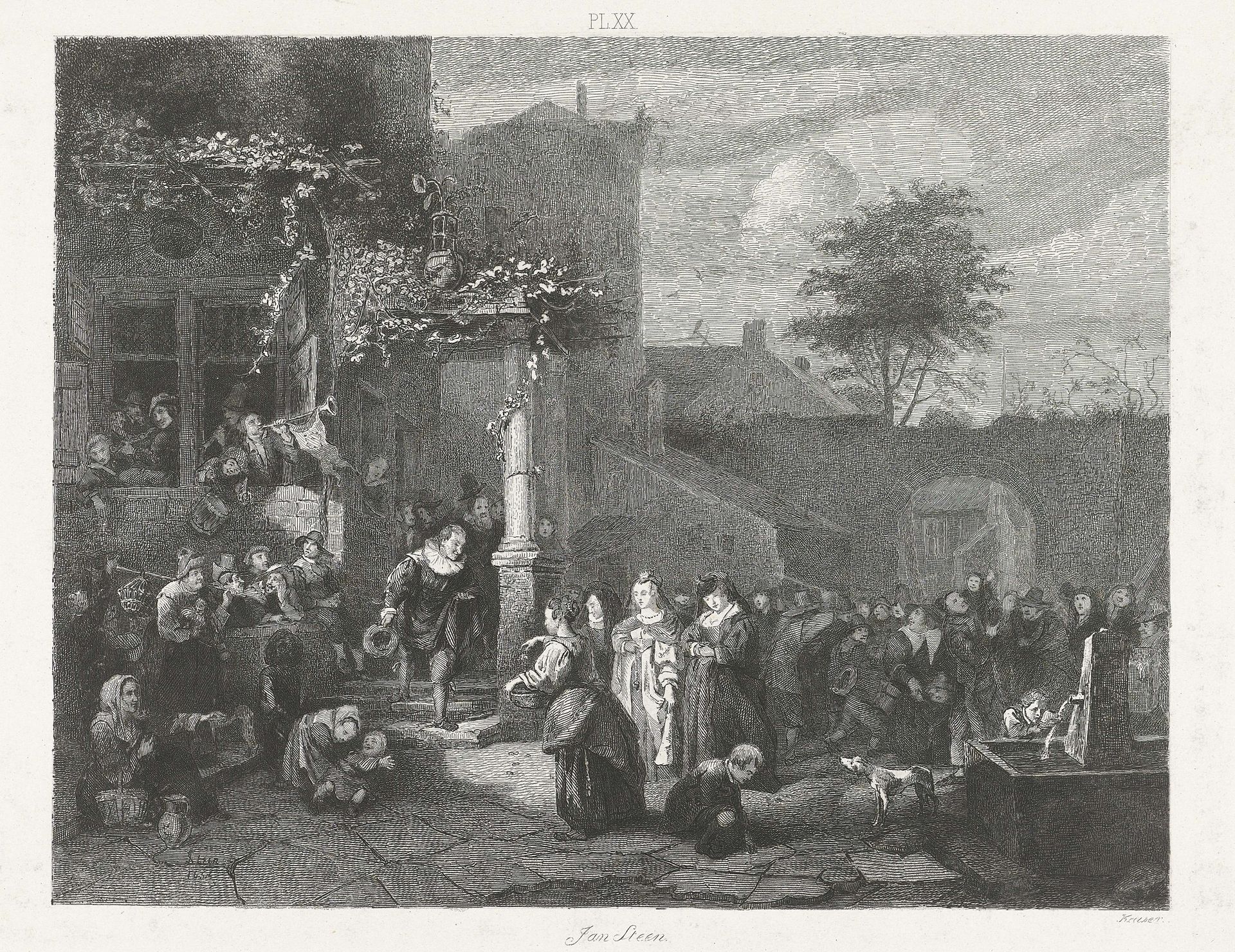 Dorpsbruiloft by Johann Wilhelm (I) Kaiser