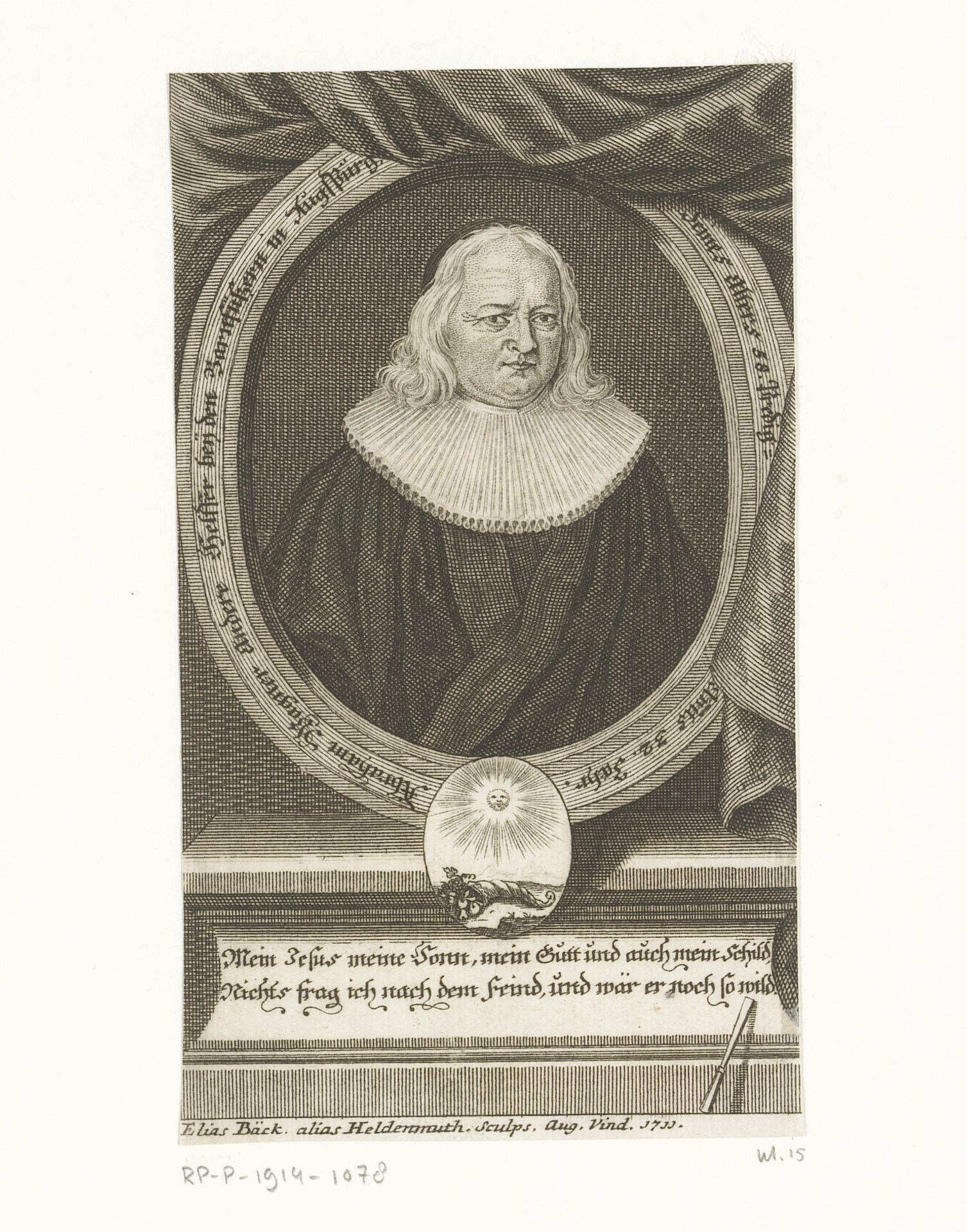 Portret van Abraham Wagner by Elias Baeck