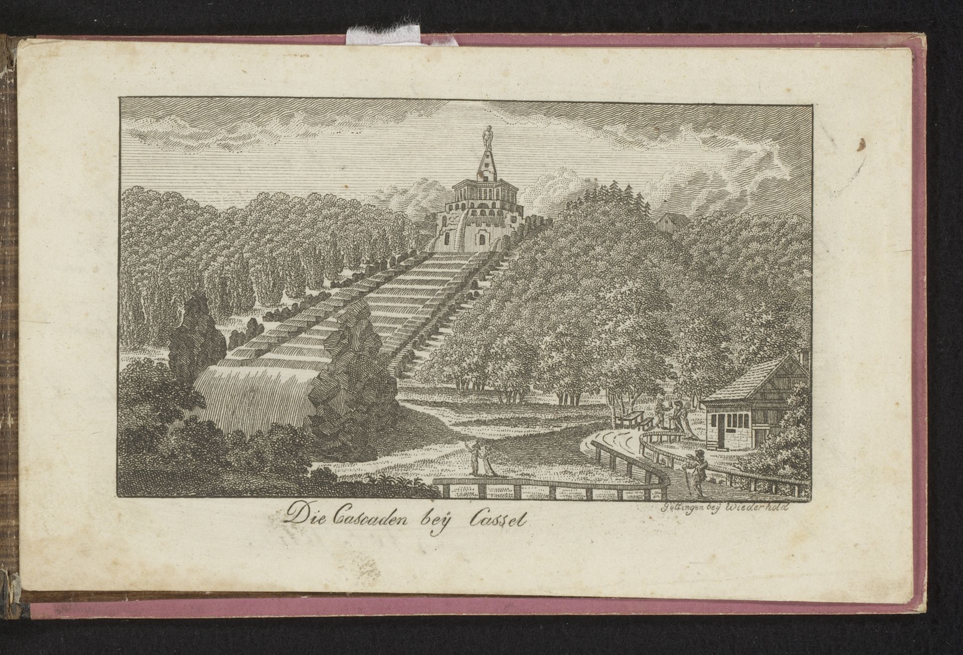 Gezicht op het Hercules monument in het Bergpark Wilhelmshöhe by Anonymous