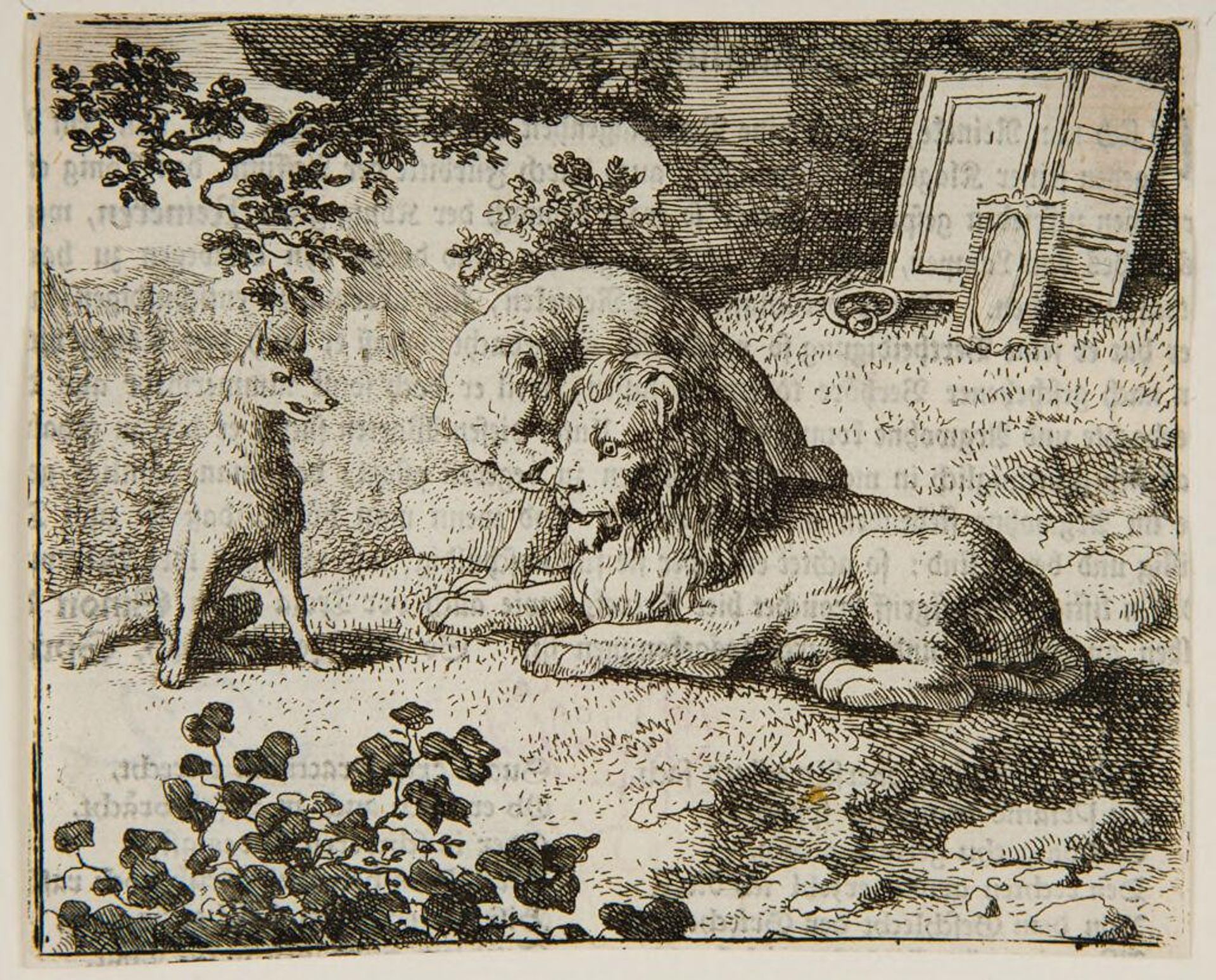 Reynard speaks privately to Lion and Lioness by Allart van Everdingen