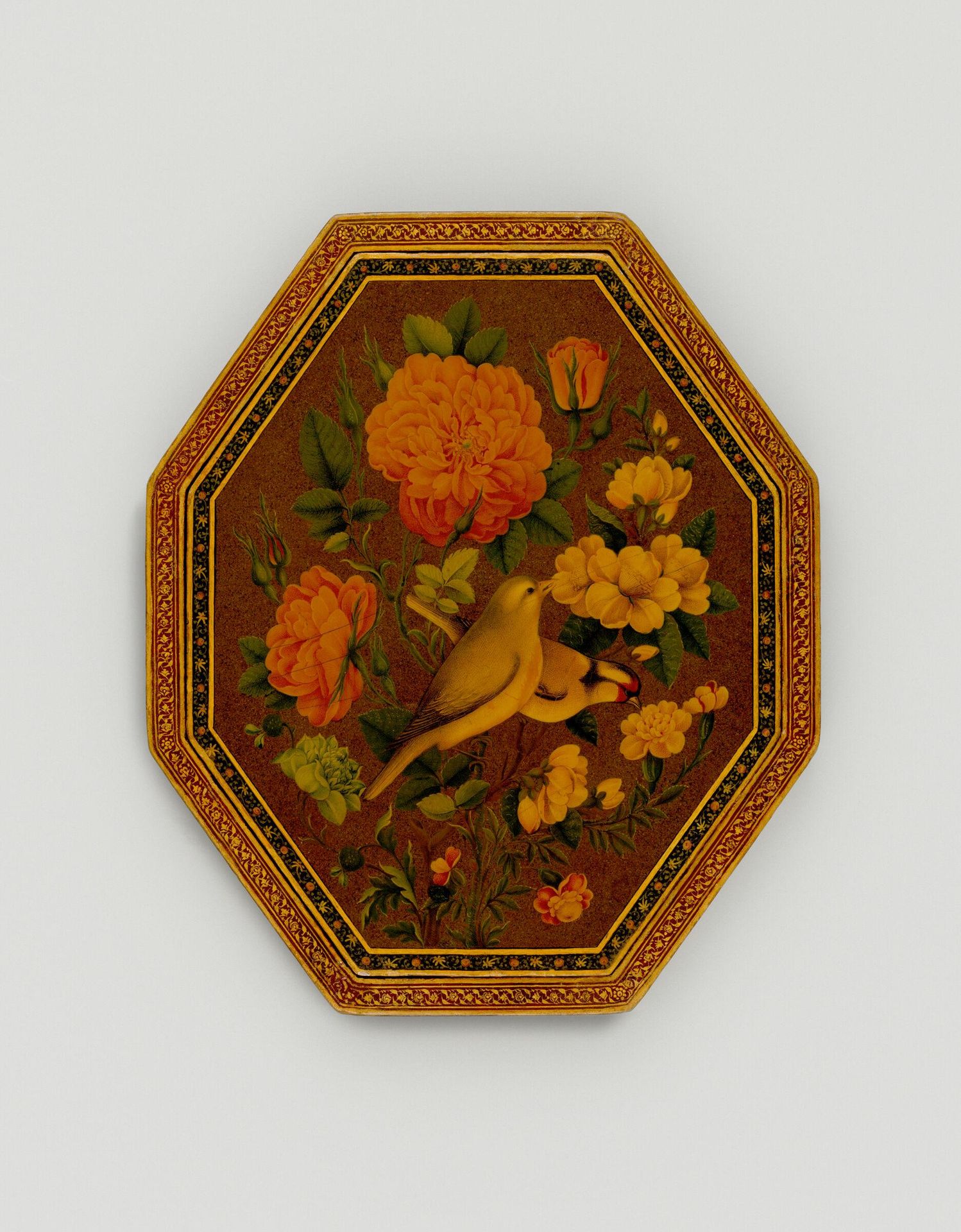 Mirror Case with Flowers and Birds by Mirza Jani ibn Ahmad
