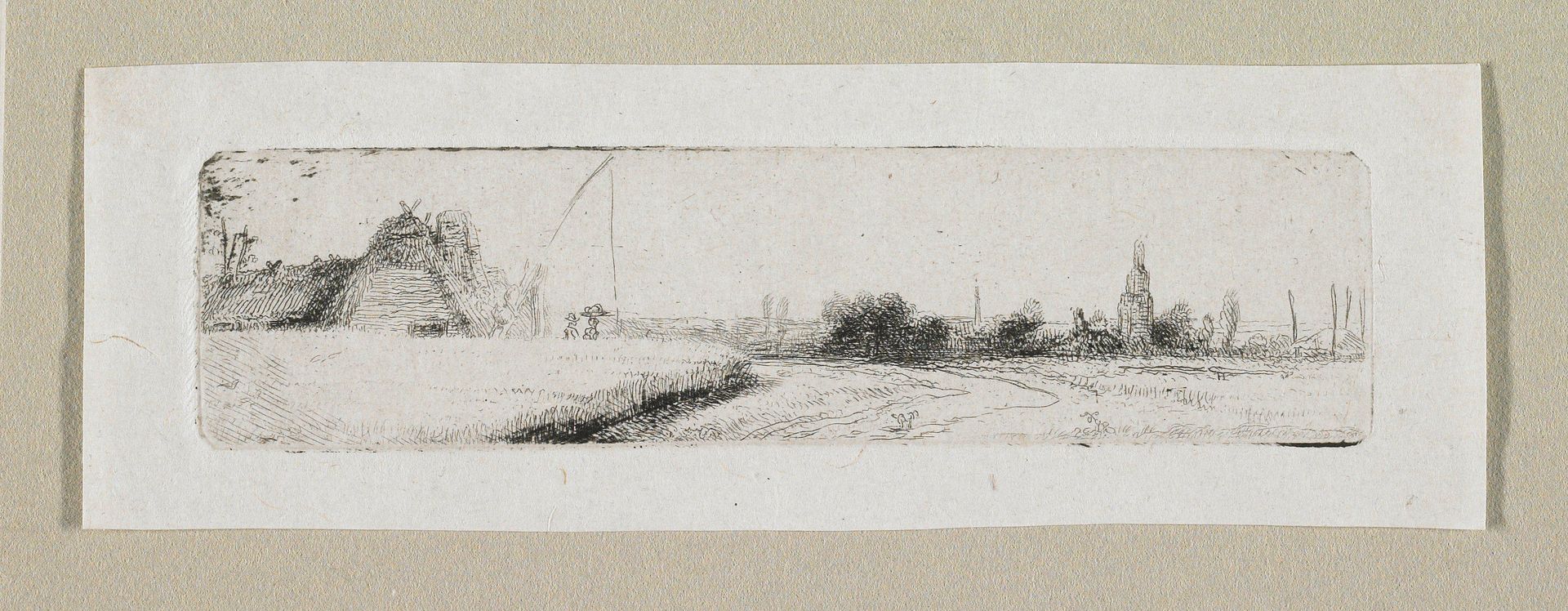 Small Landscape with Distant Village by Jean-Pierre Norblin de la Gourdaine