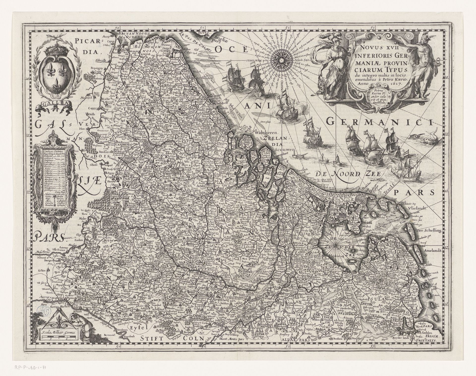 Kaart van de Zeventien Provinciën by Pieter van der Keere