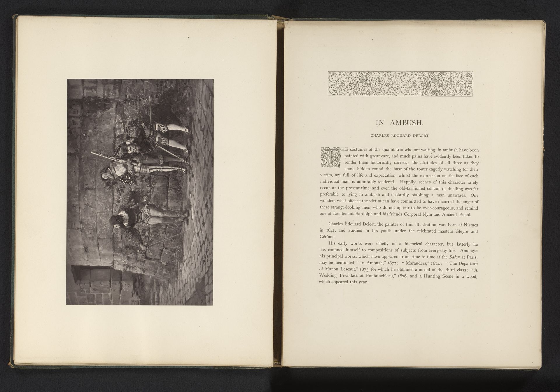 Reproductie van een schilderij van een hinderlaag door Charles Edouard Delort by Anonymous