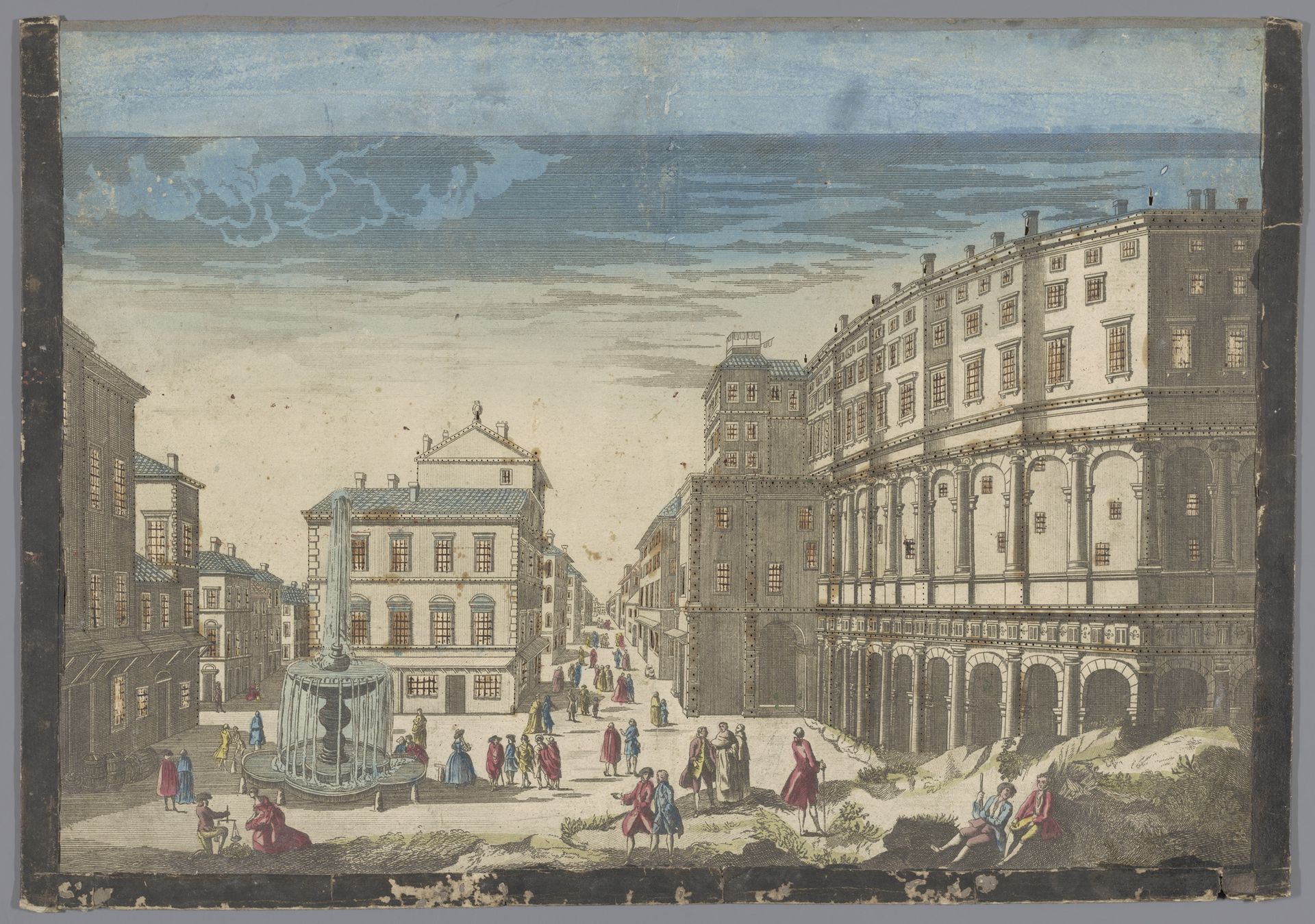 Gezicht op het Theater van Marcellus te Rome by Jean-François Daumont