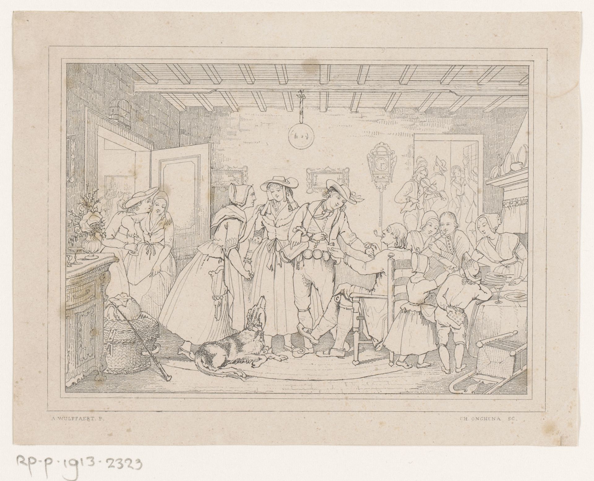 Interieur van een boerenherberg by Charles Onghena