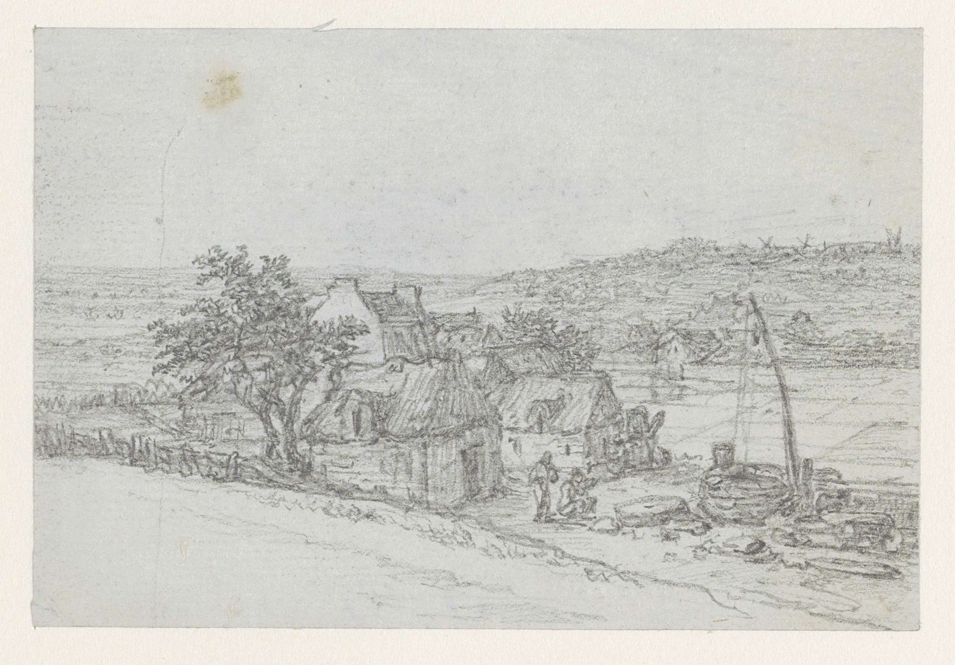 Boerderijen en een waterput by Georges Michel