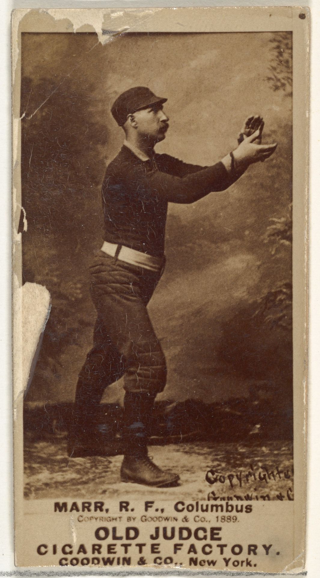 Charles W. "Lefty" Marr, Right Field, Cleveland, from the Old Judge series (N172) for Old Judge Cigarettes by Goodwin & Company