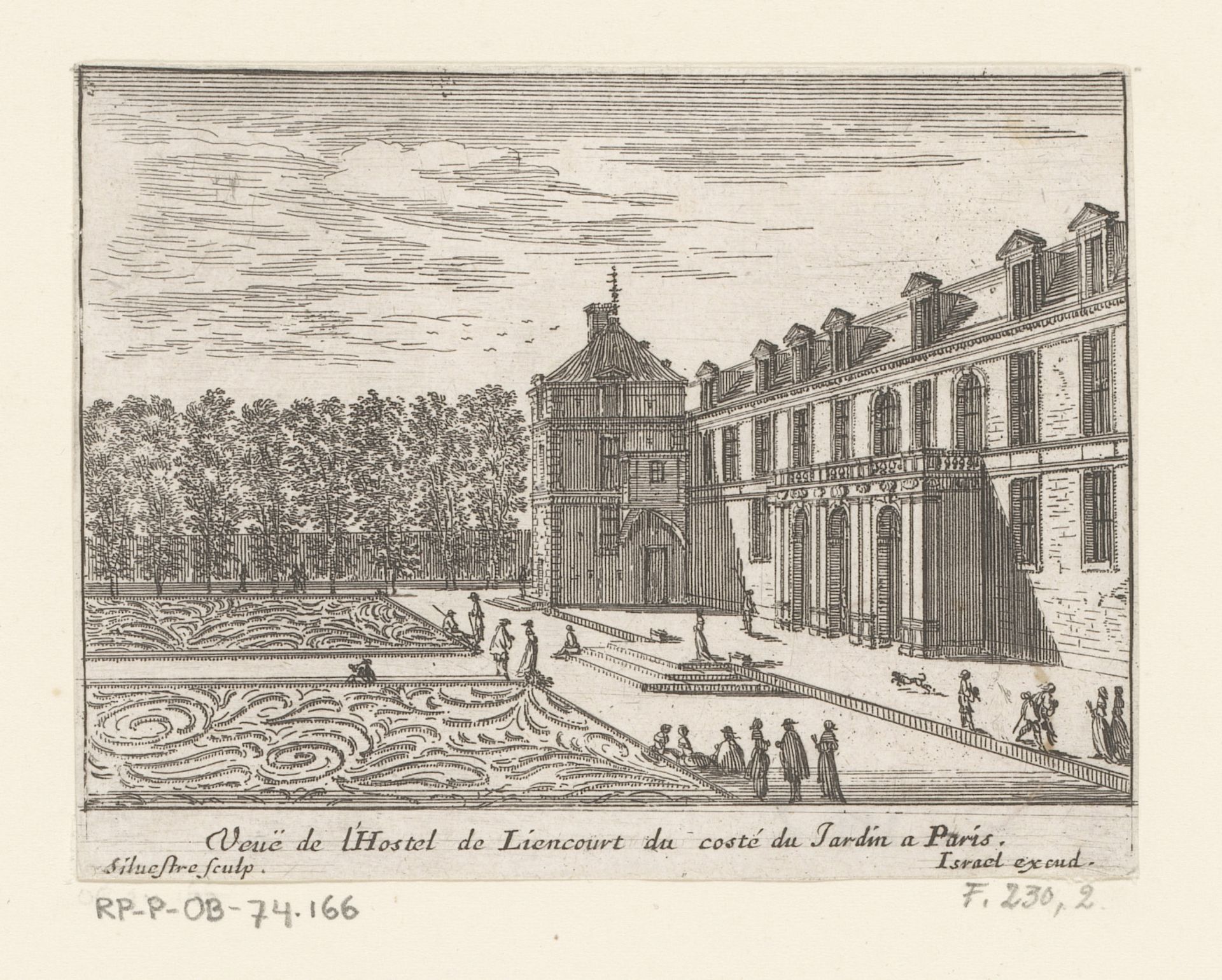 Gezicht op het kasteel van Rochefoucauld met tuin ervoor by Israel Silvestre