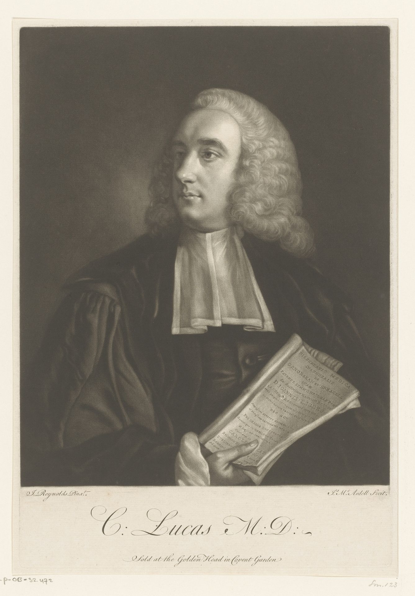 Portret van Charles Lucas by James McArdell