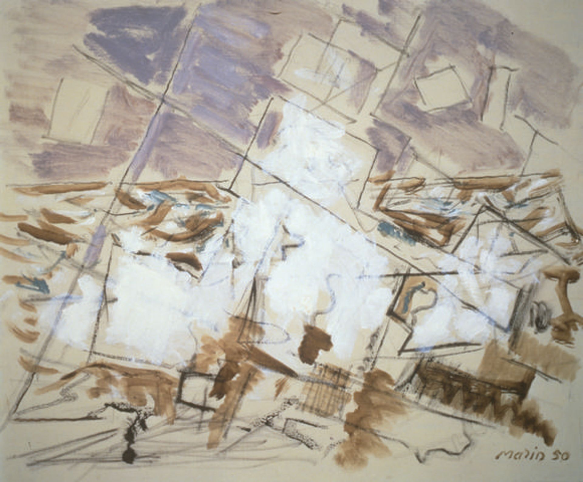 Movement in White, Umber, and Cobalt Green by John Marin