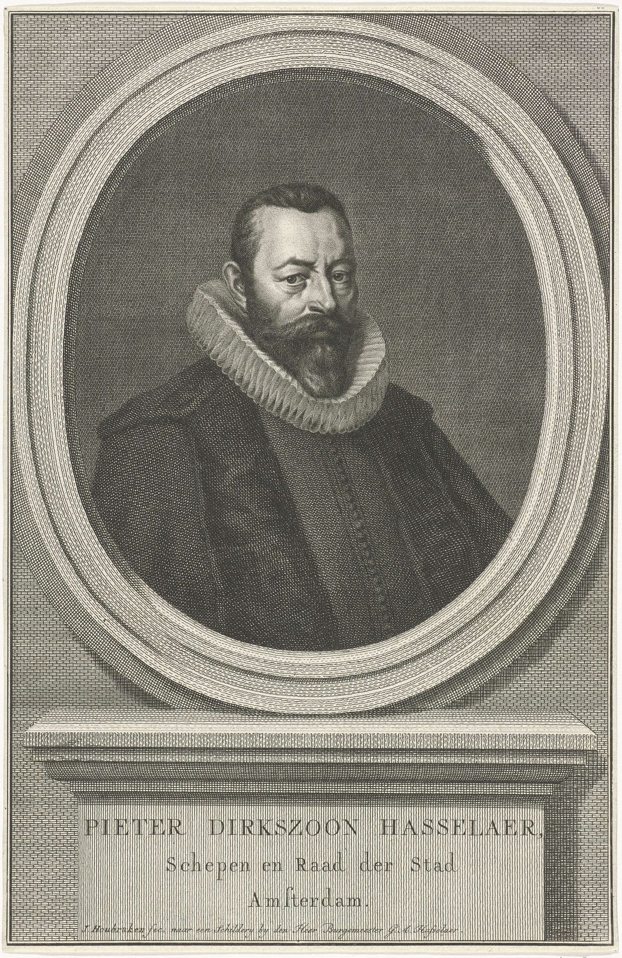 Portret van Pieter Dirkszoon Hasselaer by Jacob Houbraken