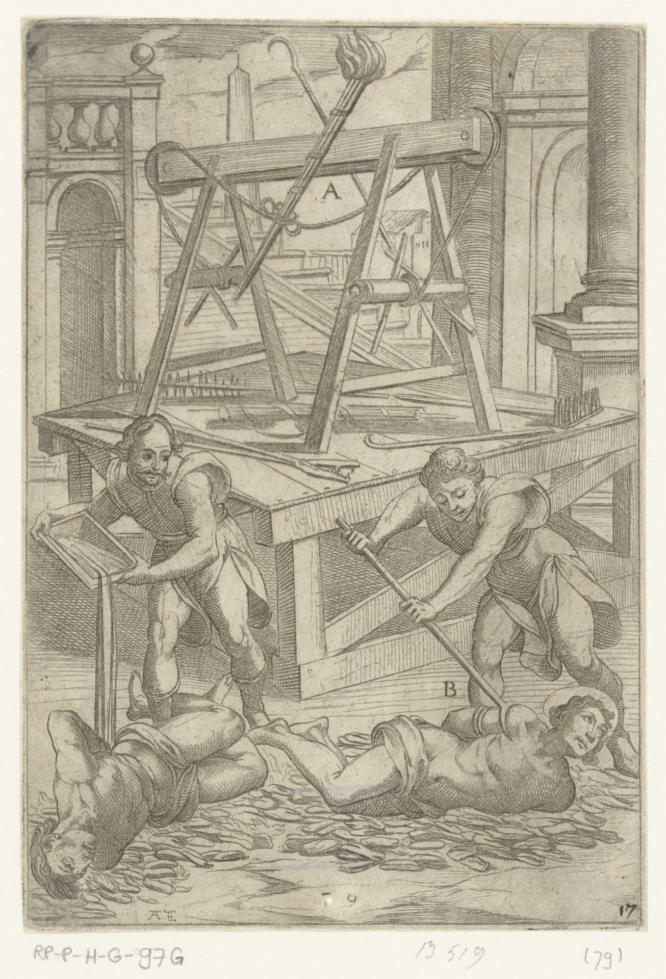 Foltering met kokende olie by Antonio Tempesta