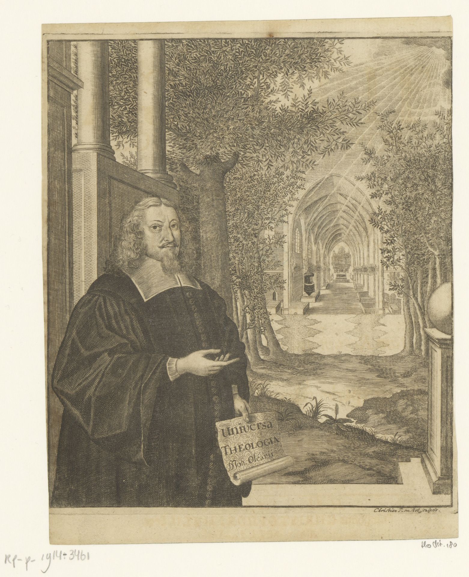 Portret van Johannes Olearius by Christian Romstet