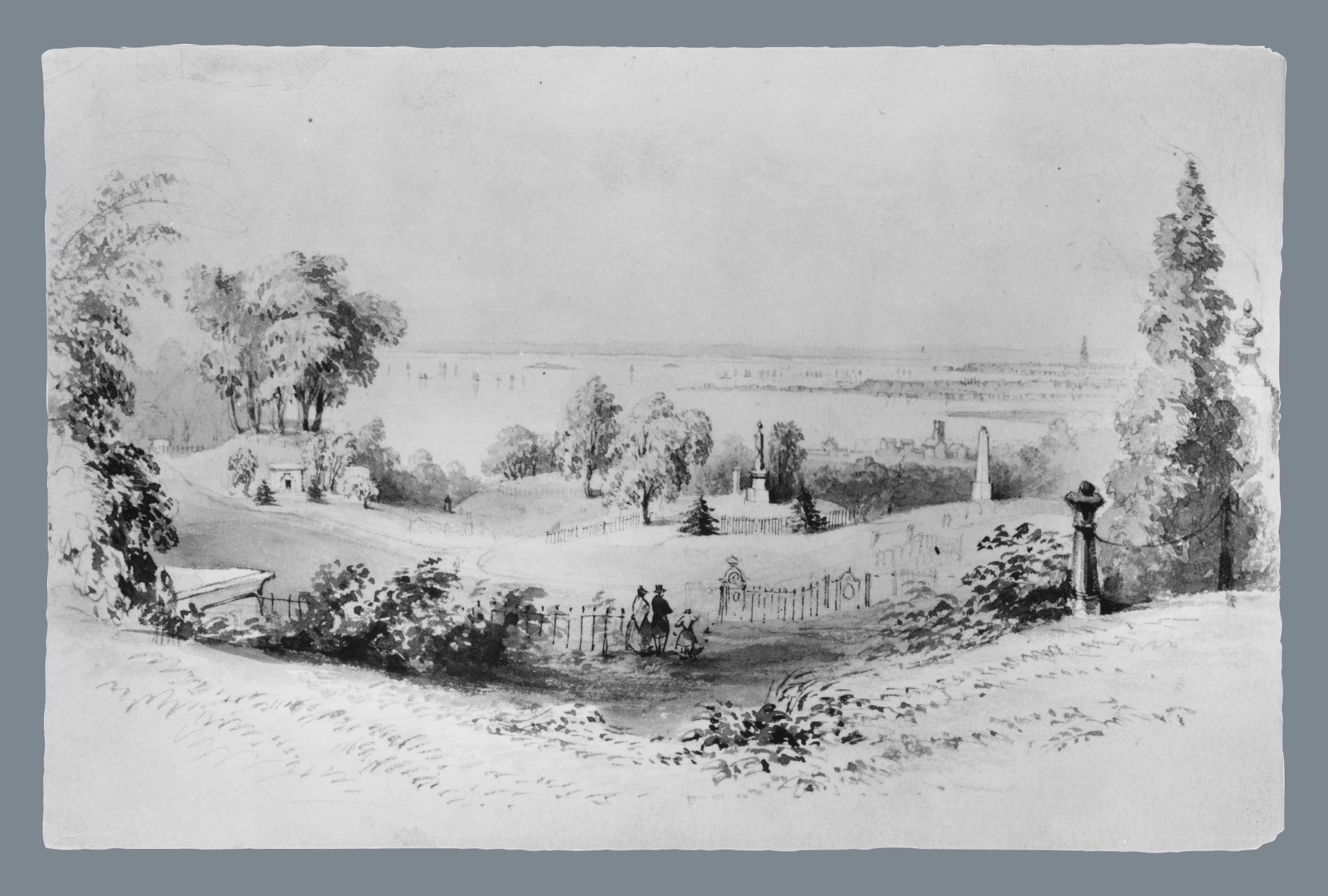 New York from Greenwood Cemetery by William Henry Bartlett