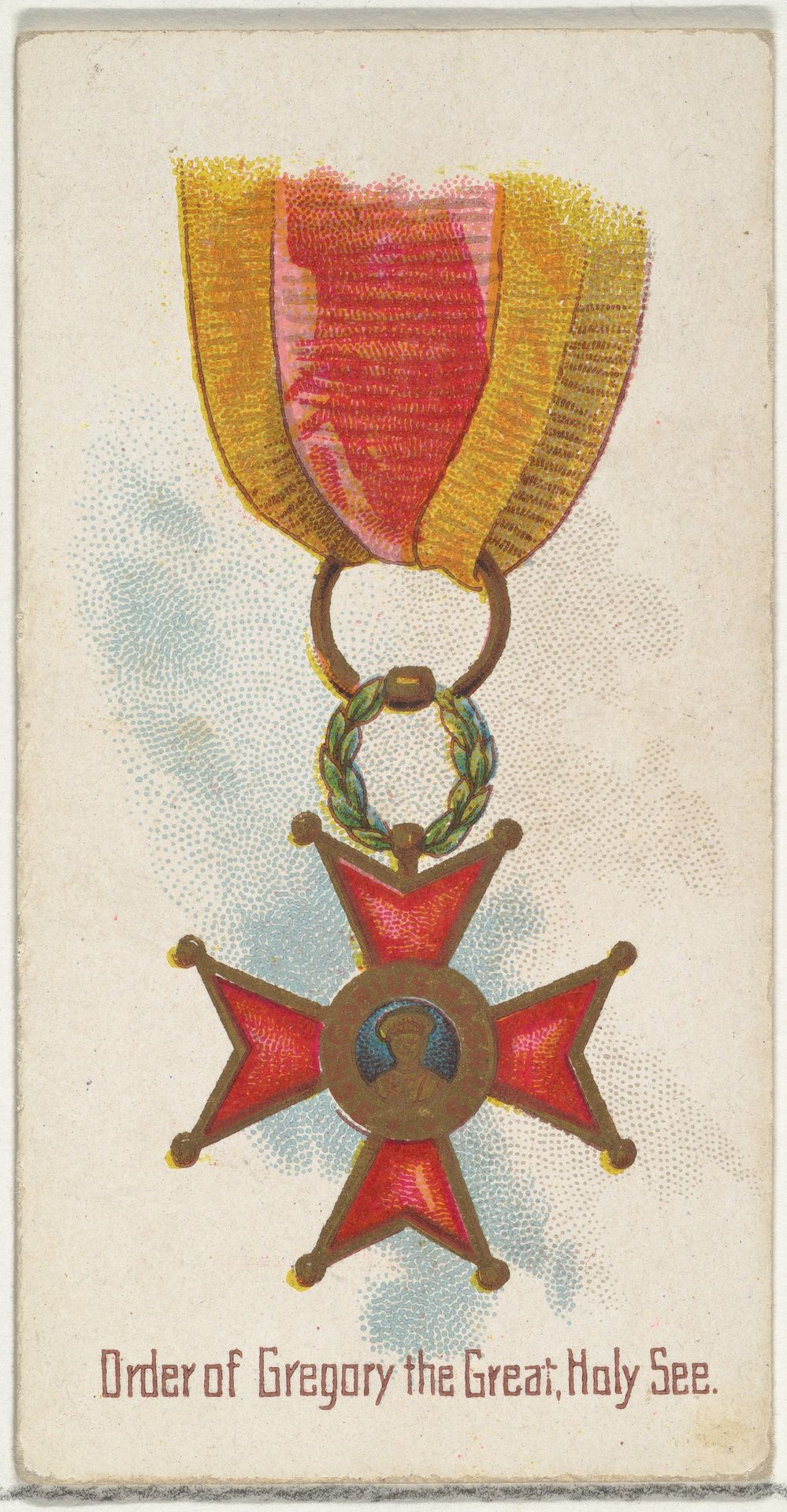 Order of Gregory the Great, Holy See, from the World's Decorations series (N30) for Allen & Ginter Cigarettes by Allen & Ginter
