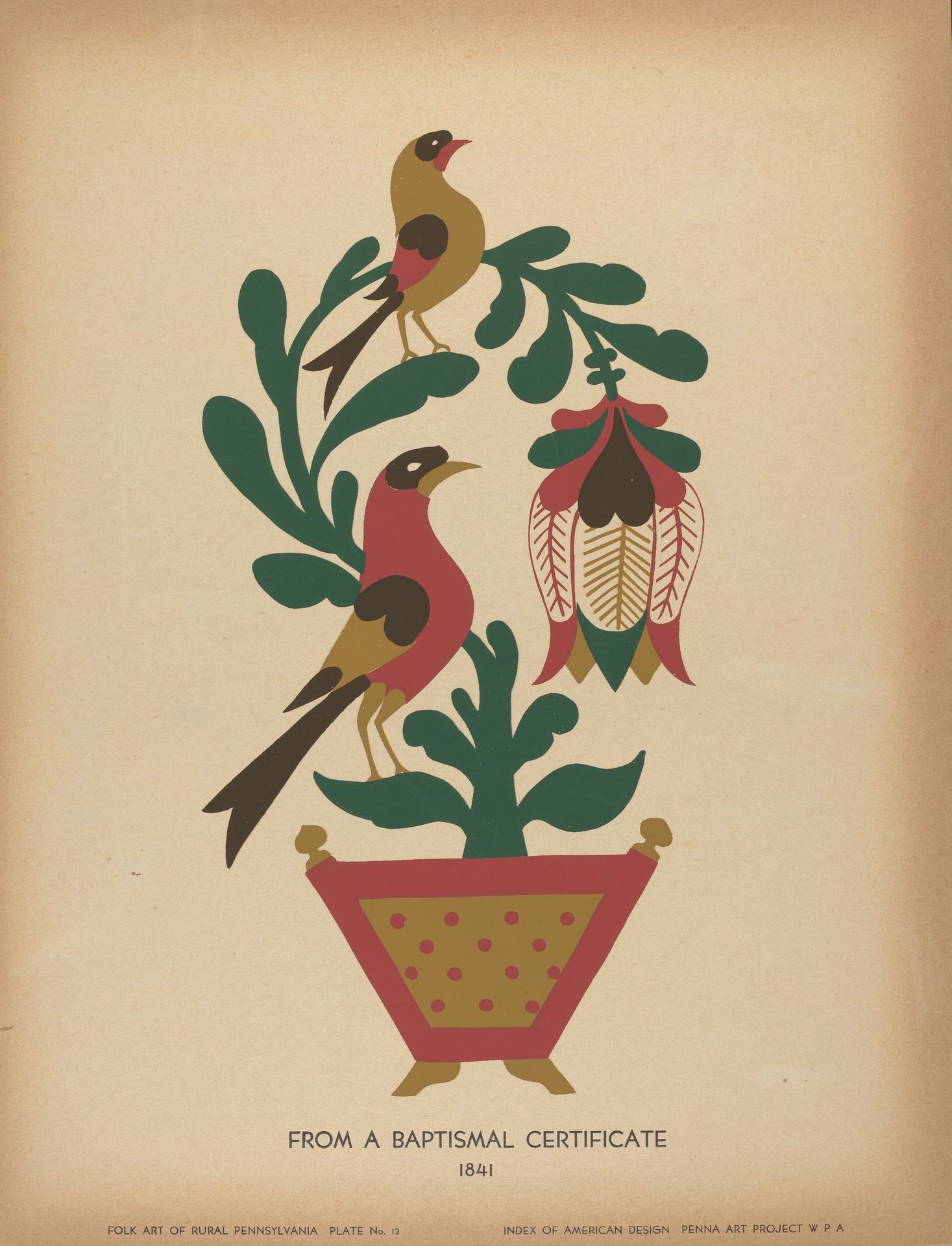 Plate 12: From the Portfolio "Folk Art of Rural Pennsylvania" by Anonymous