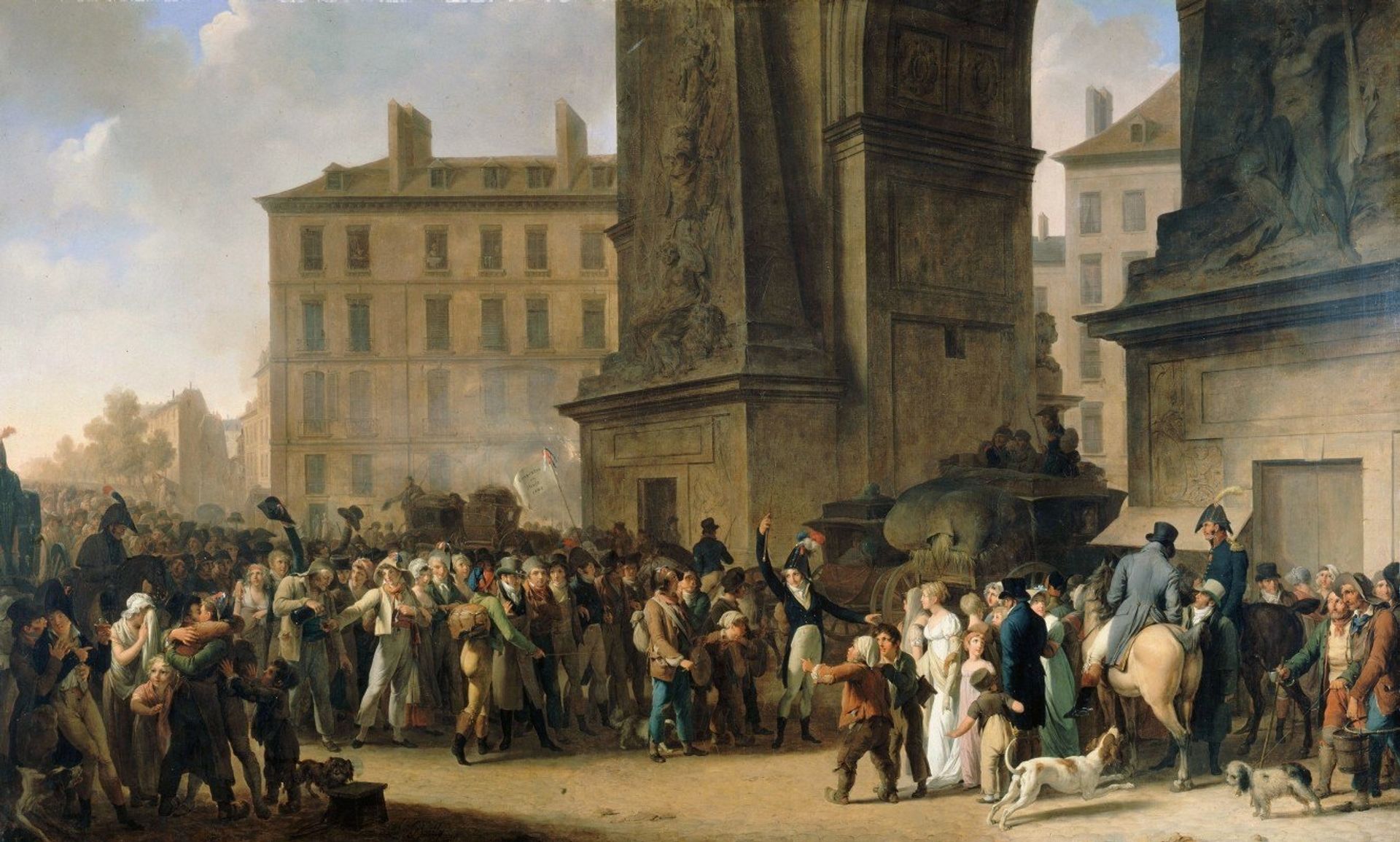 Les Conscrits de 1807 Défilant Devant La Porte Saint-Denis by Louis Léopold Boilly