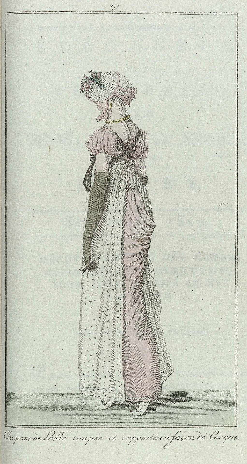 Elegantia, of tijdschrift van mode, luxe en smaak voor dames, Augustus 1807, No. 19: Chapeau de Paille coupée... by Anonymous