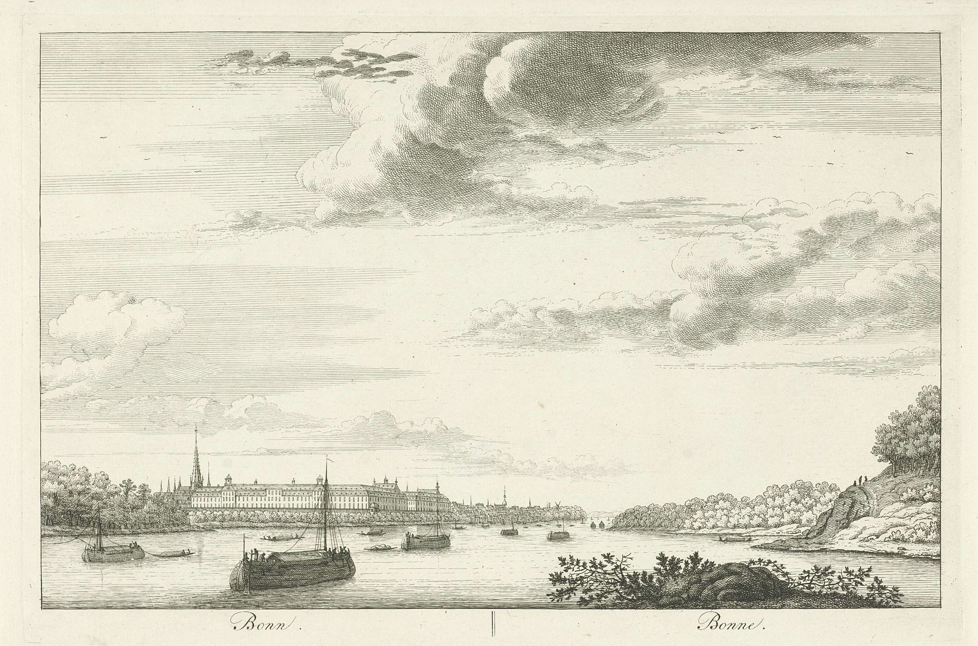 Bonn, gezien vanaf de Rijn by Hendrik de Leth