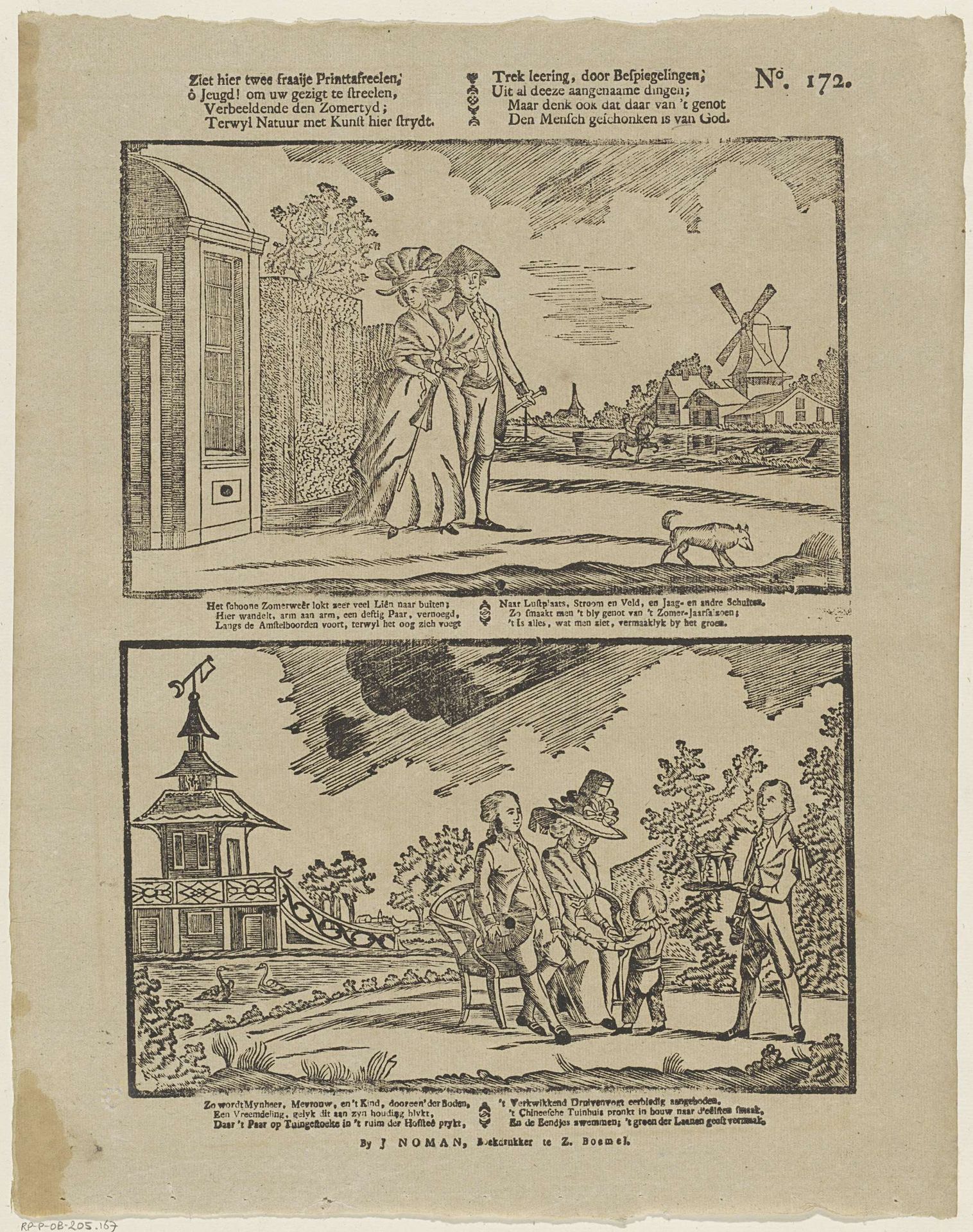 Ziet hier twee fraaije printtafreelen, / ô jeugd! om uw gezigt te streelen [(...)] by Johan Noman