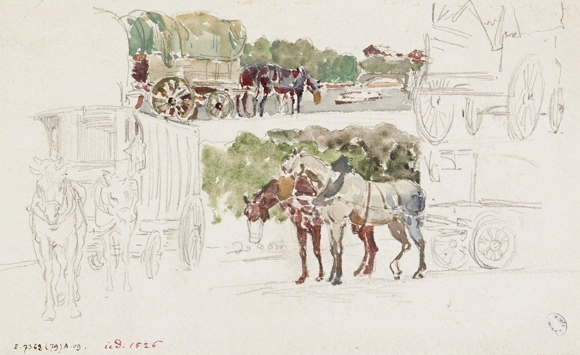 Voitures et charrettes attelées by Frédéric Houbron