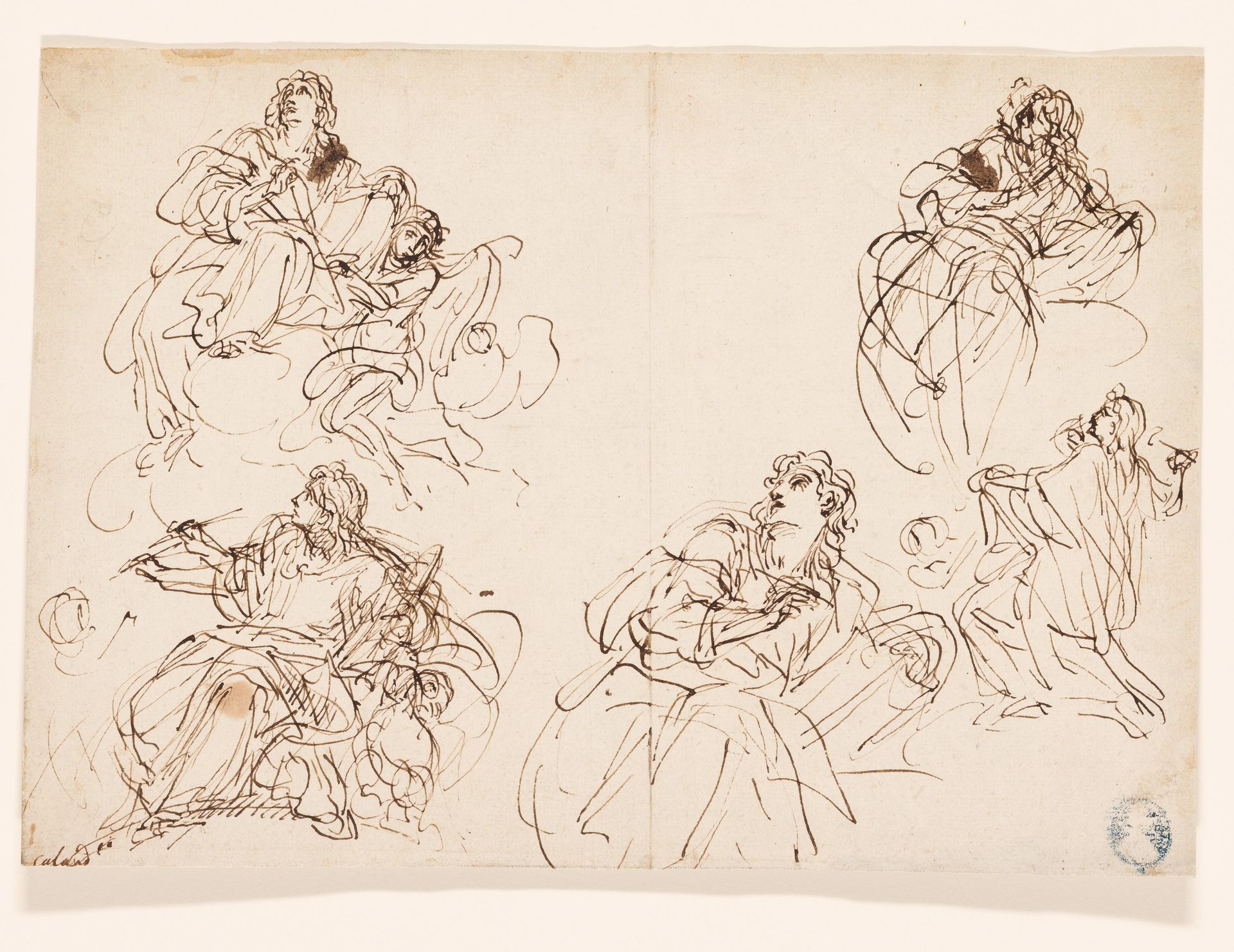 Studies of Saint John the Evangelist and Saint Matthew by Giacinto Calandrucci
