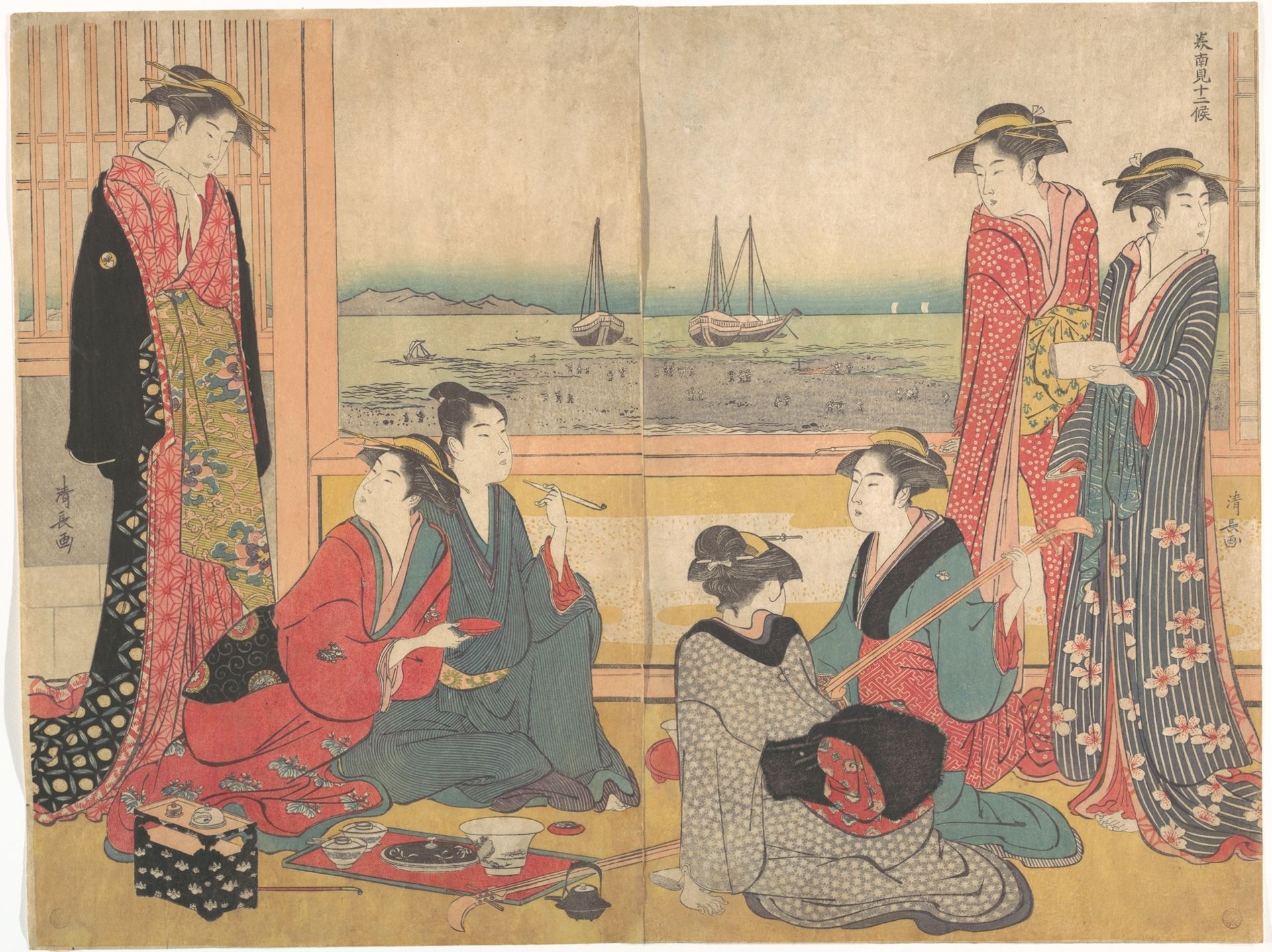 Teahouse in Shinagawa by Torii Kiyonaga
