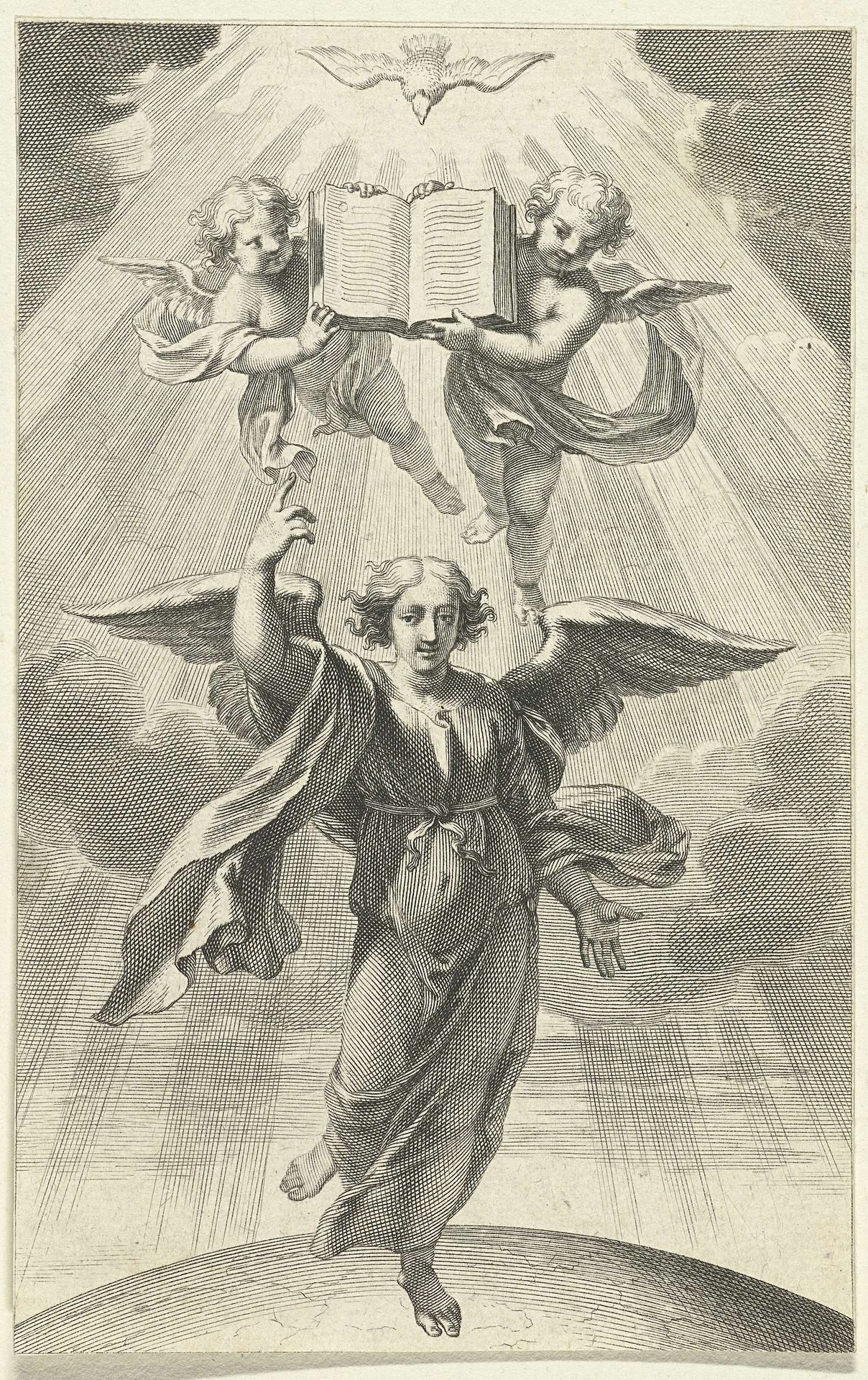 Engel en heilige geest by Gérard Edelinck