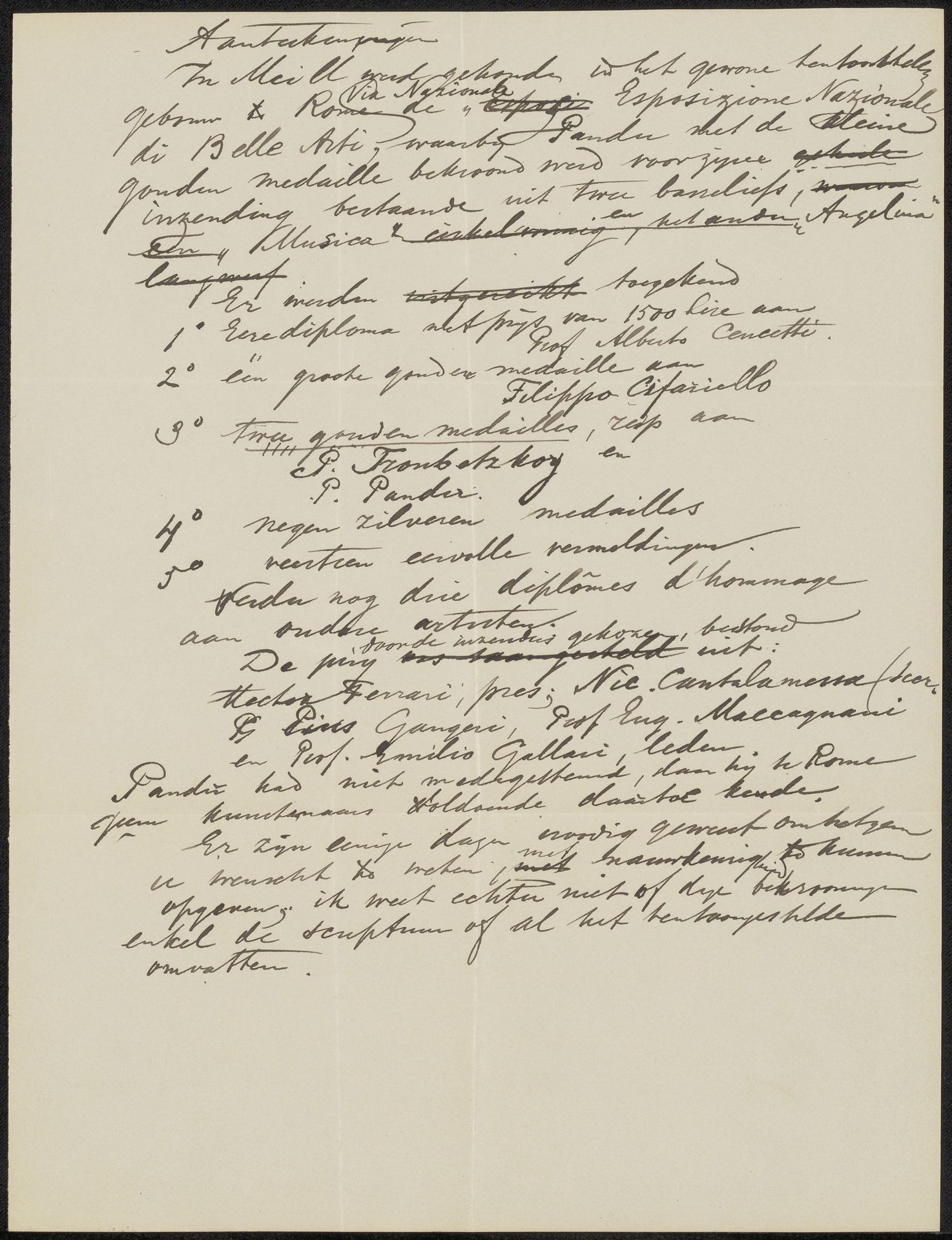 Aantekening uit collectie August Allebé by August Allebé