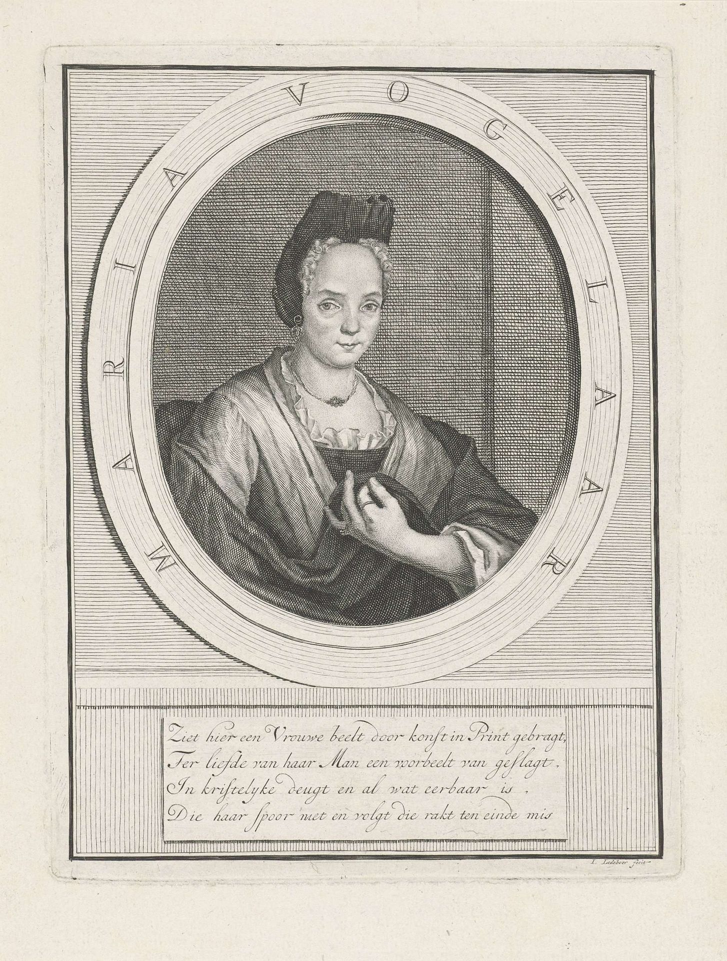Portret van Maria Vogelaar by Isaac Ledeboer