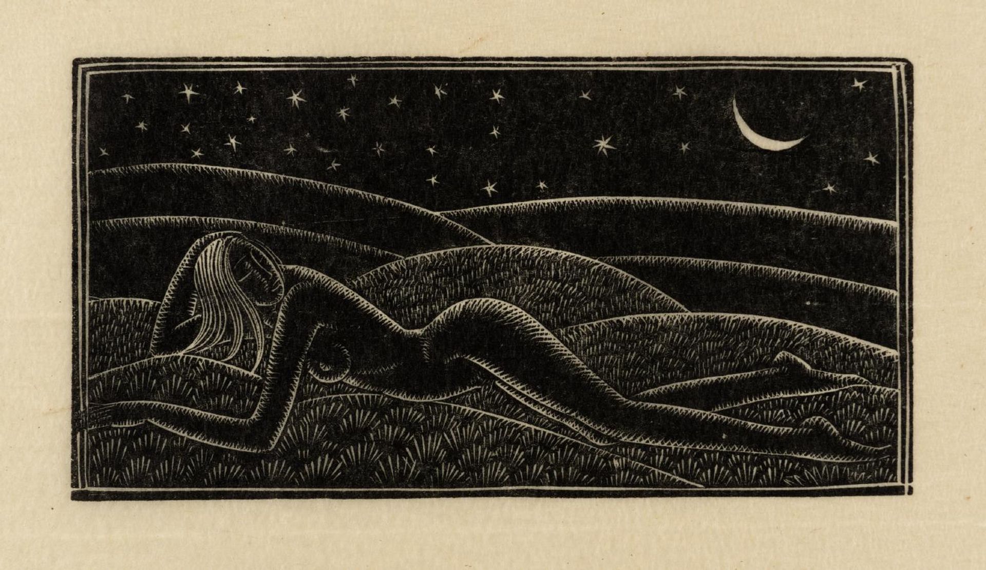 Naked Girl on Grass by Eric Gill