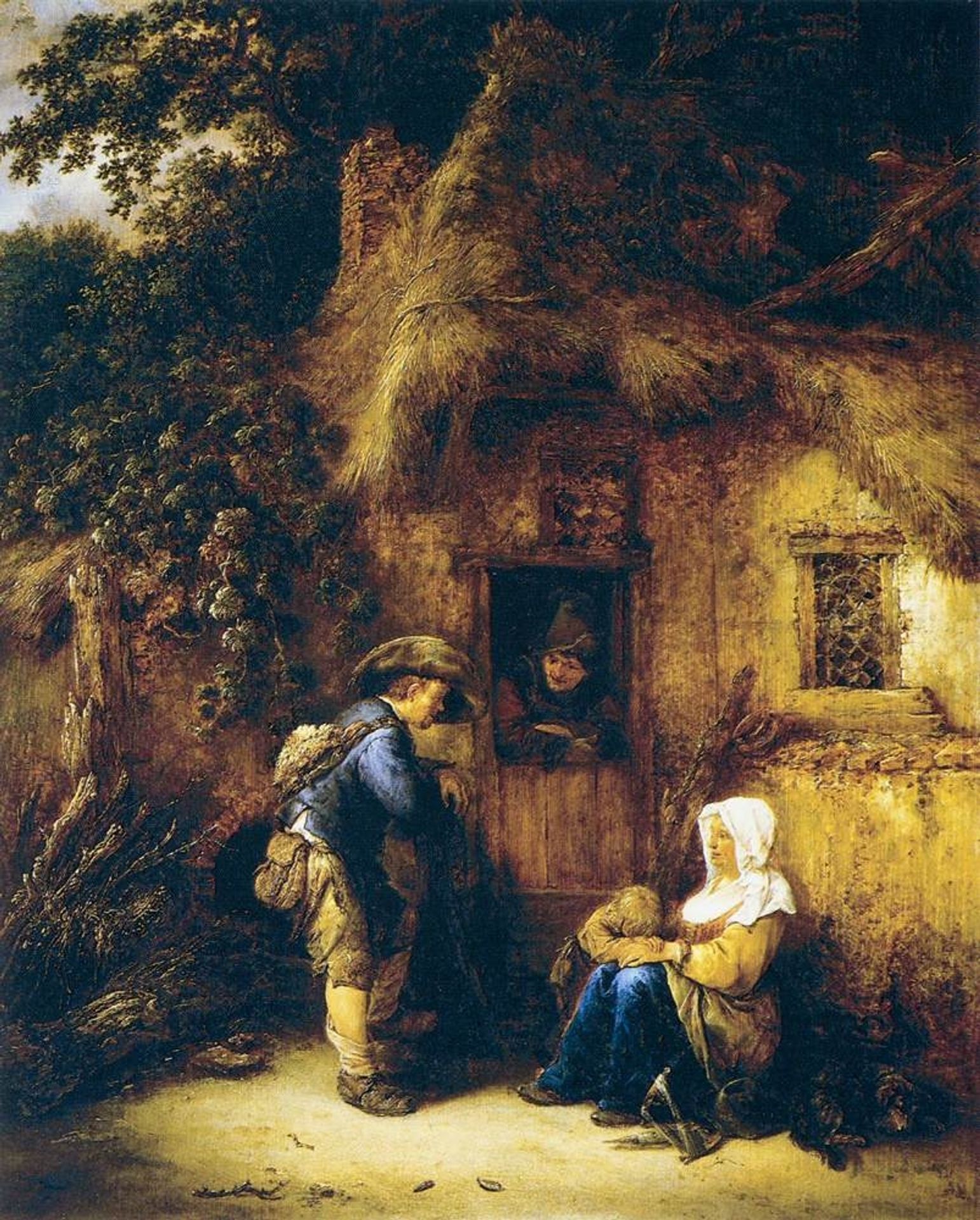 Traveller at a Cottage Door by Isaac van Ostade