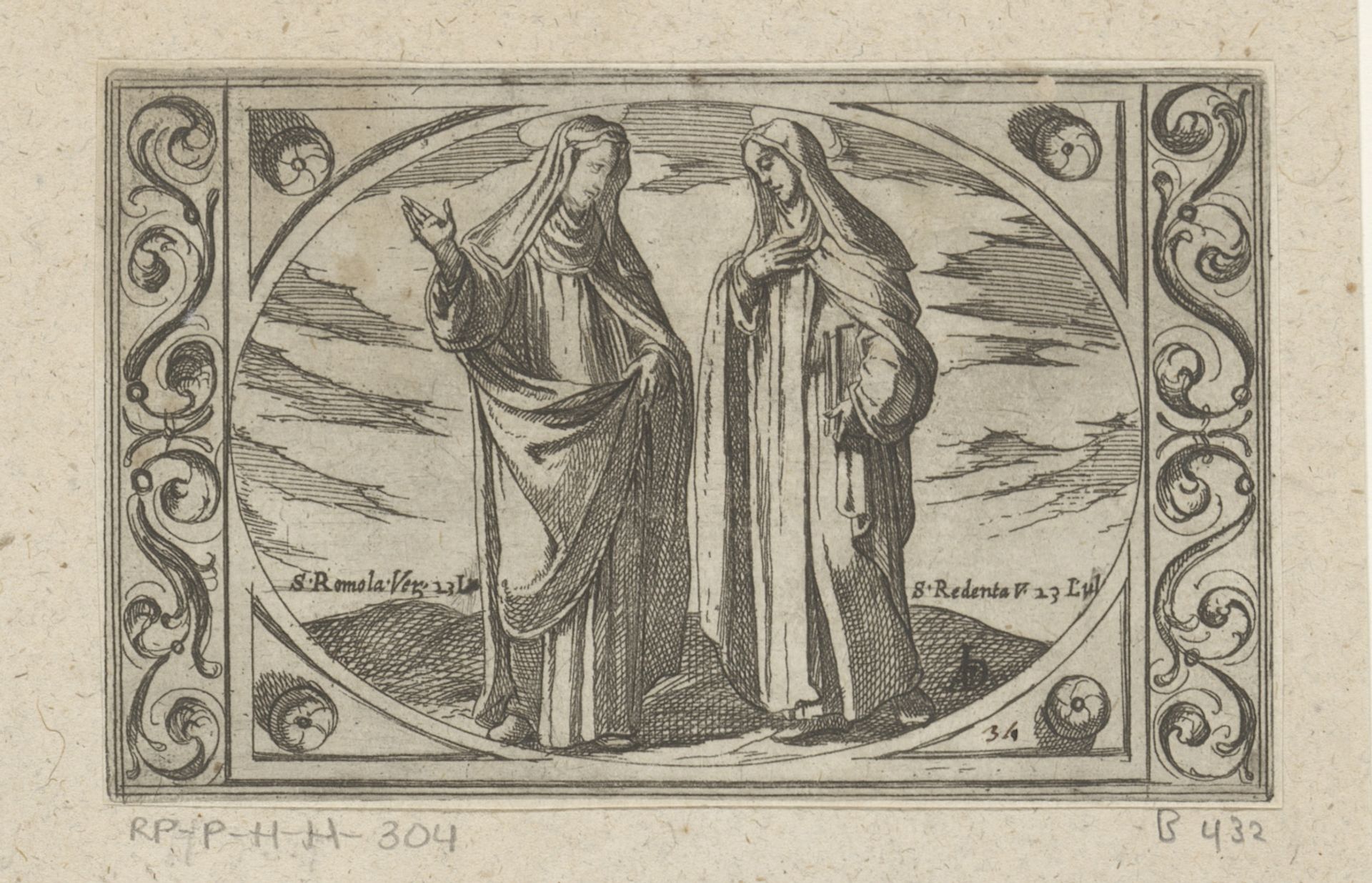 H. Romula en H. Redempta by Antonio Tempesta