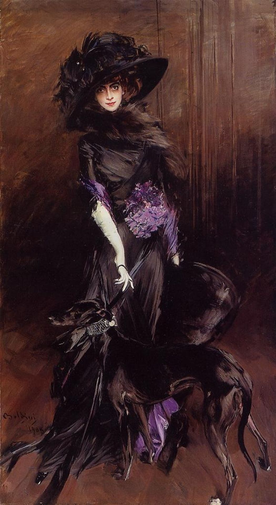 Portrait of the Marchesa Luisa Casati with a Greyhound by Giovanni Boldini