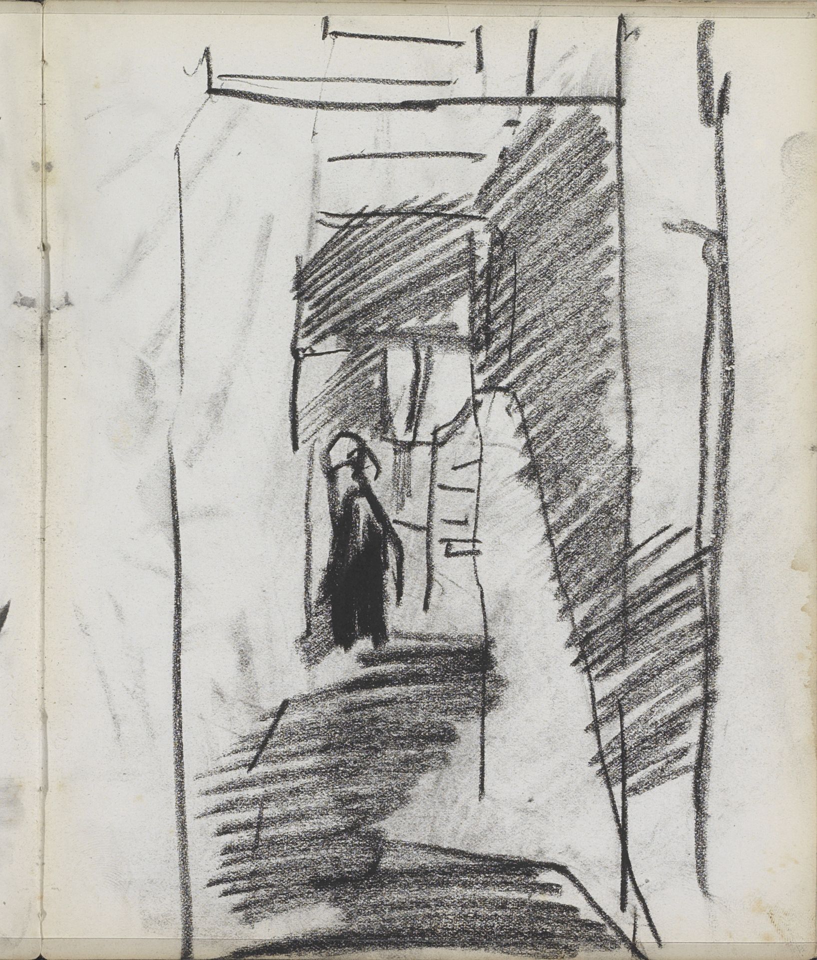 Figuur in een steeg of doorgang by George Hendrik Breitner