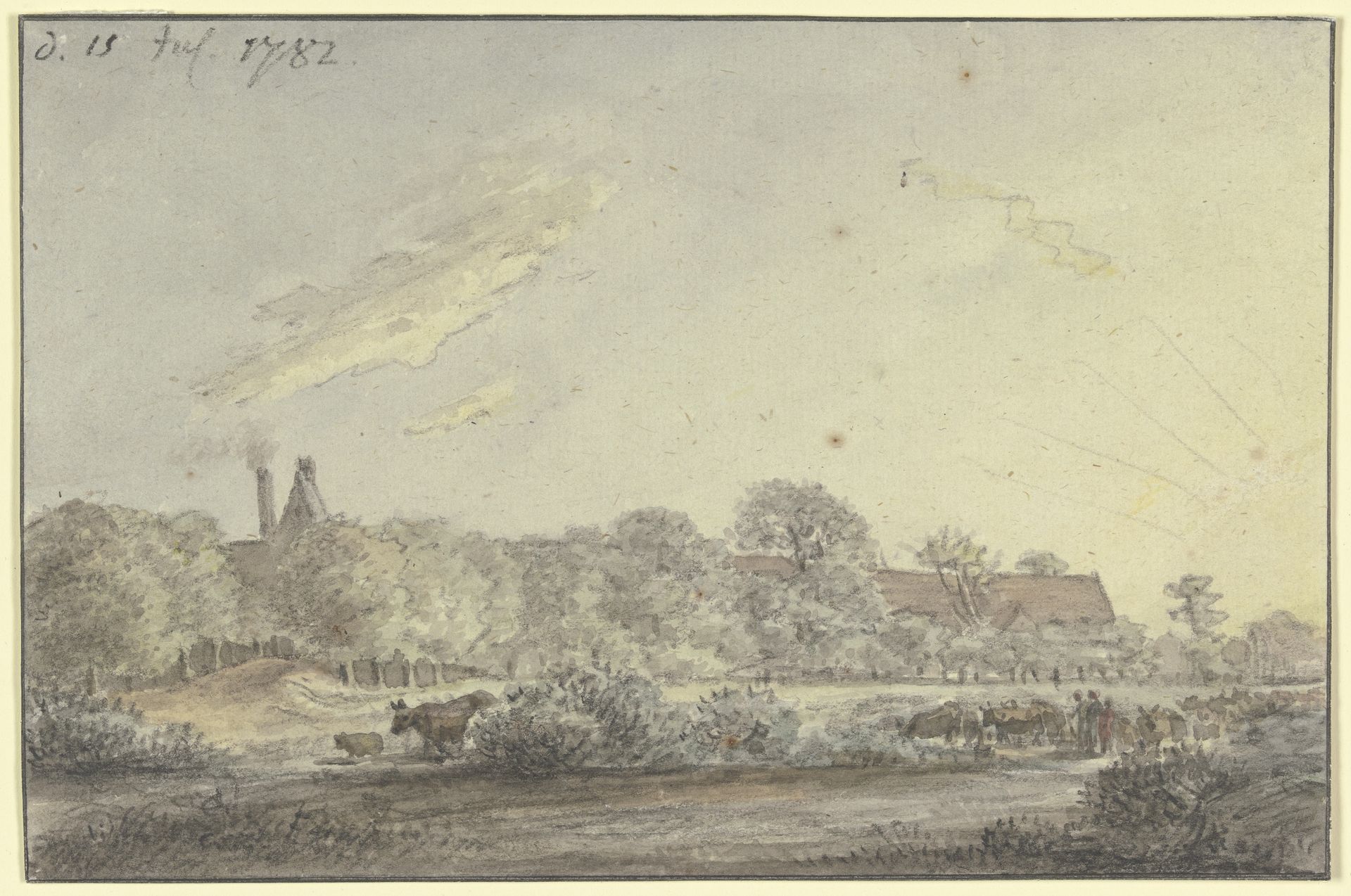 Village between trees by Johann Christian Reinhart