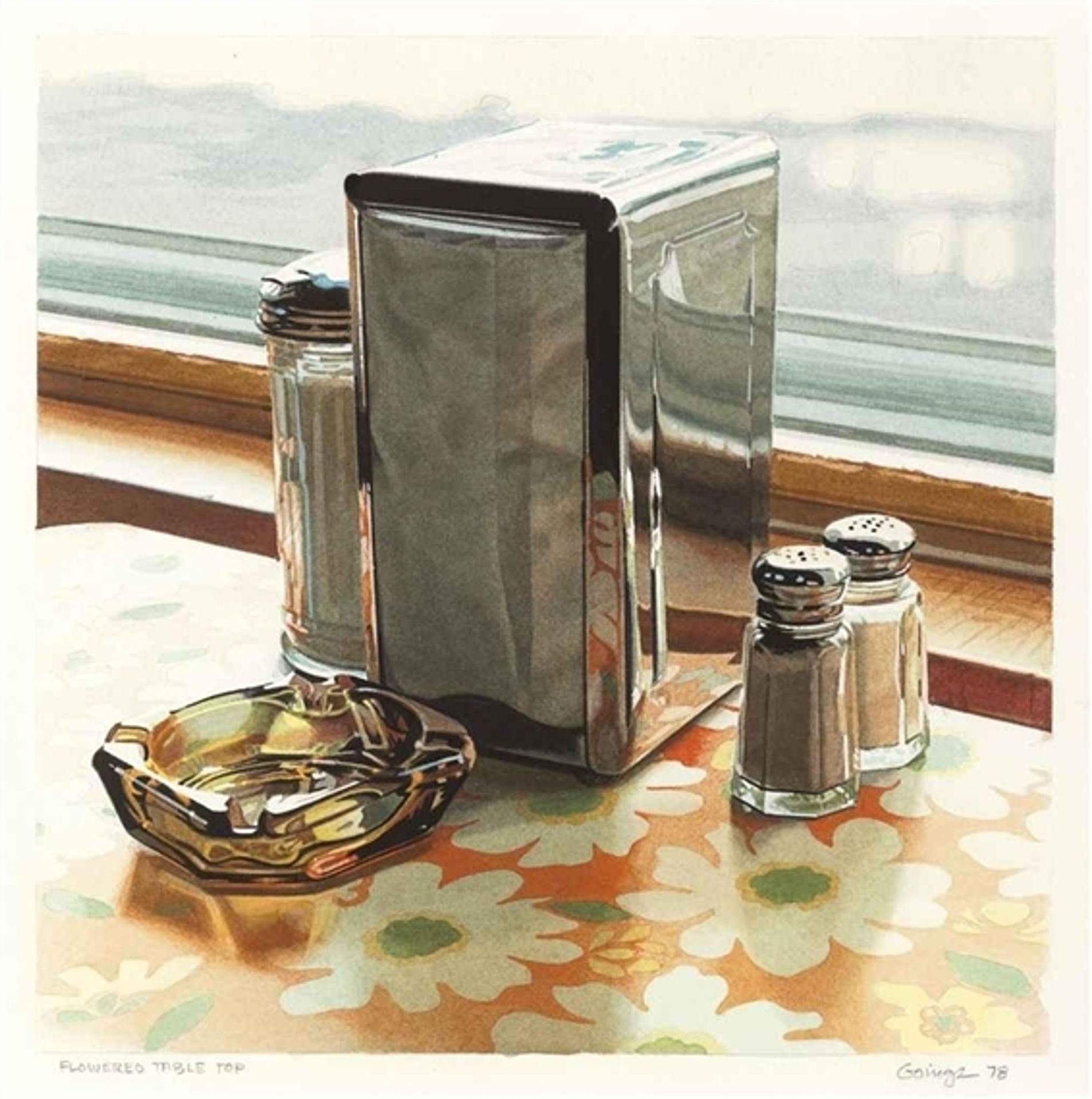 Flowered Table Top by Ralph Goings