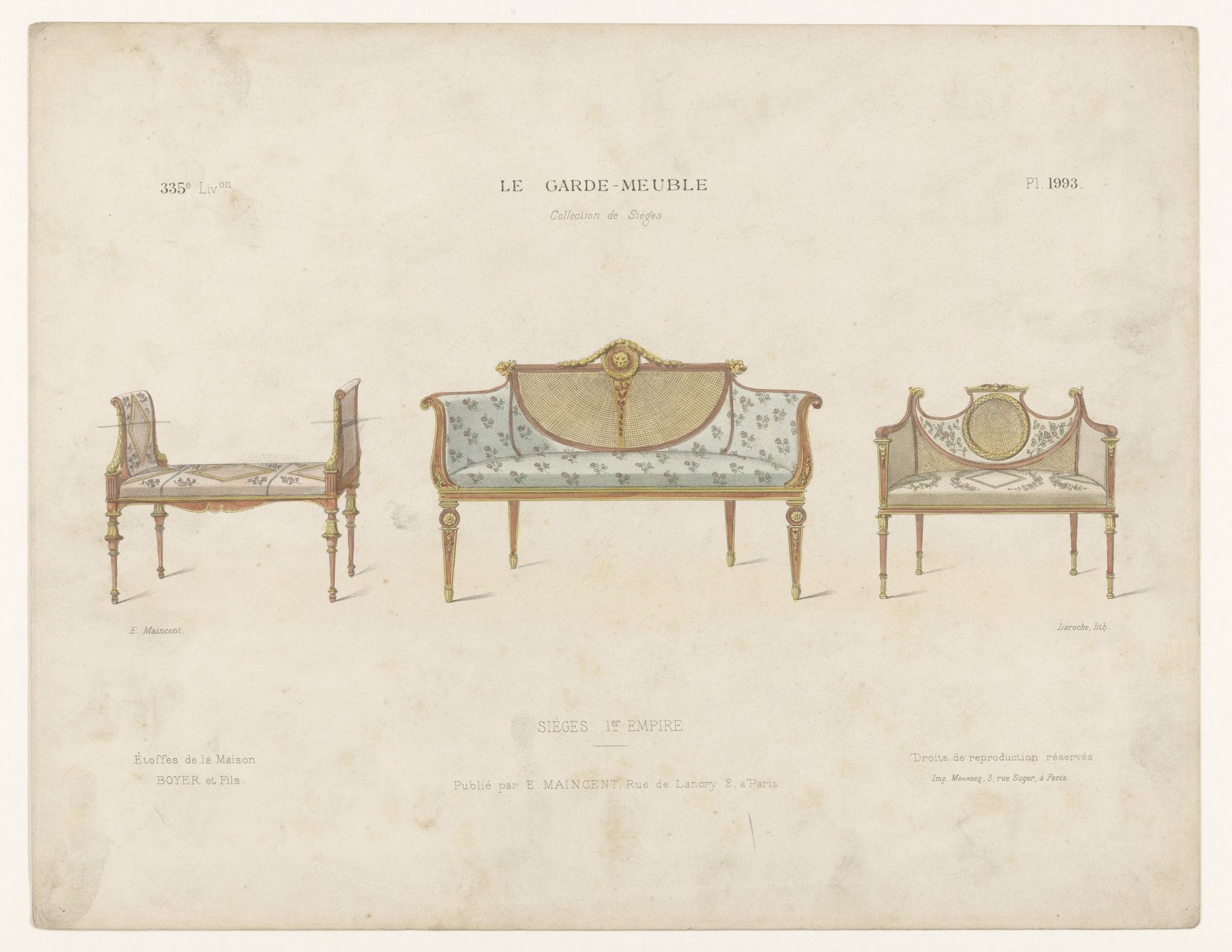 Twee banken en een stoel by Léon Laroche
