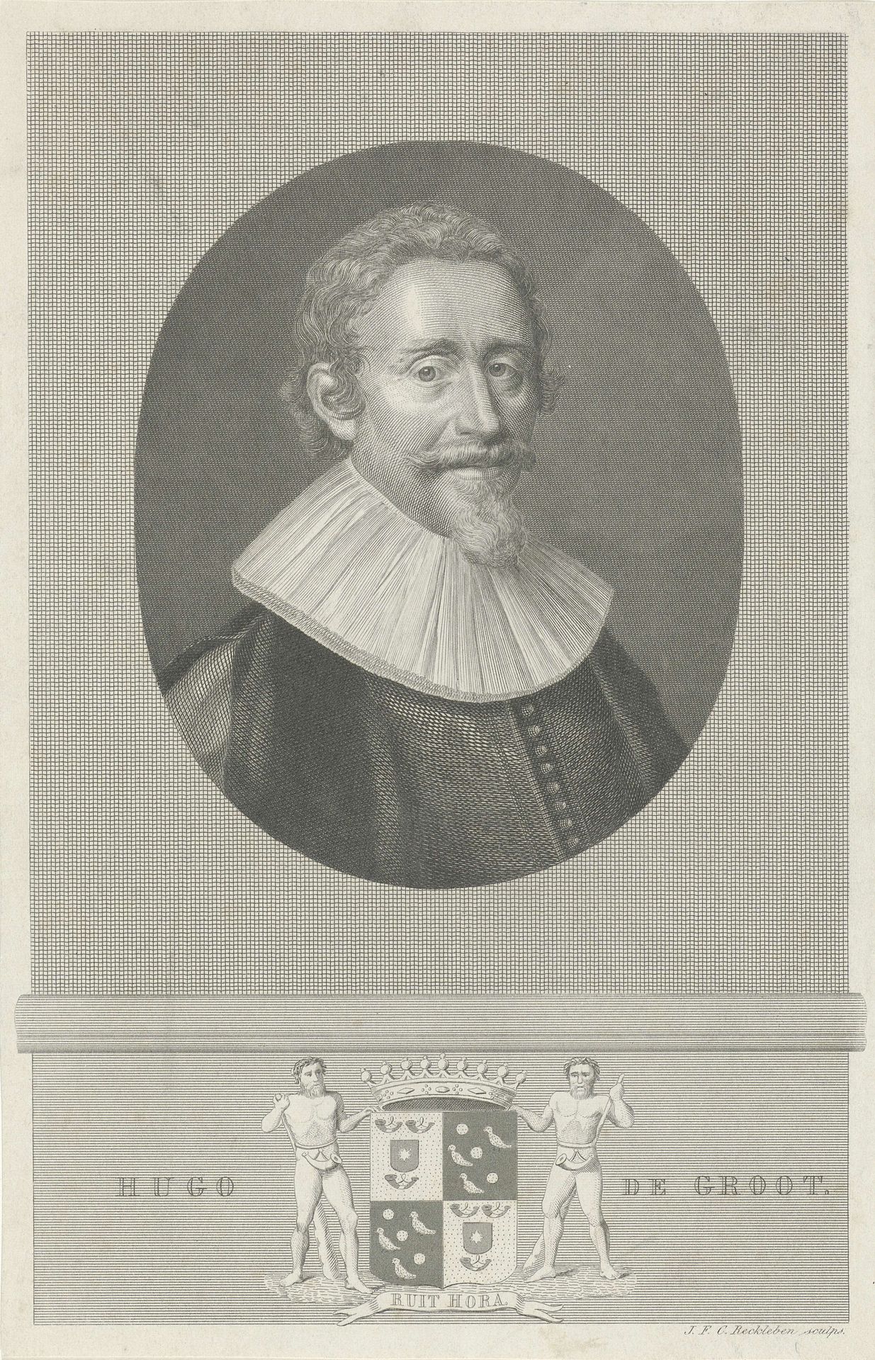 Portret van Hugo de Groot by Jan Frederik Christiaan Reckleben