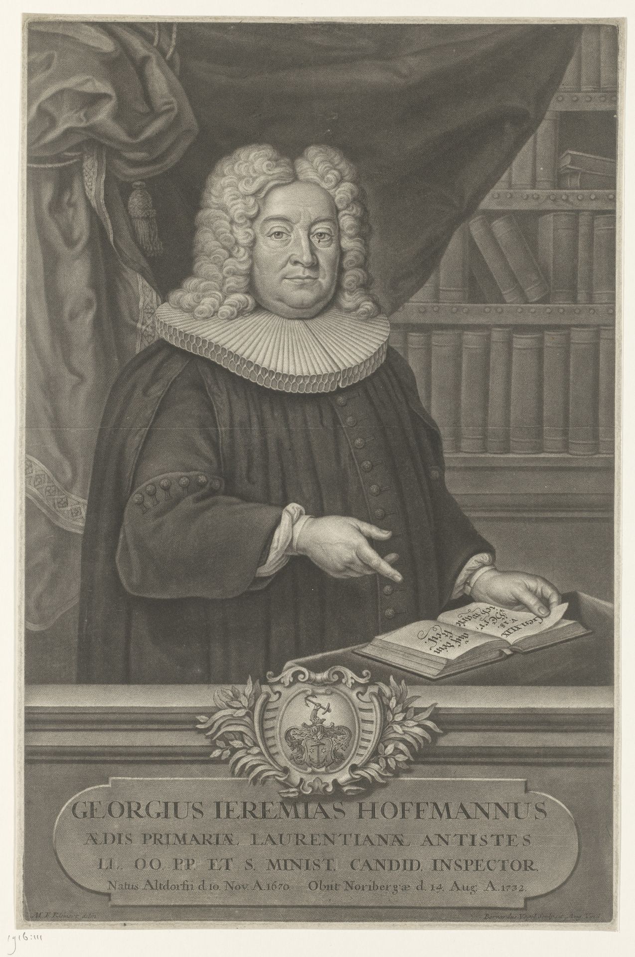 Portret van Georg Jeremias Hoffmann by Bernhard Vogel