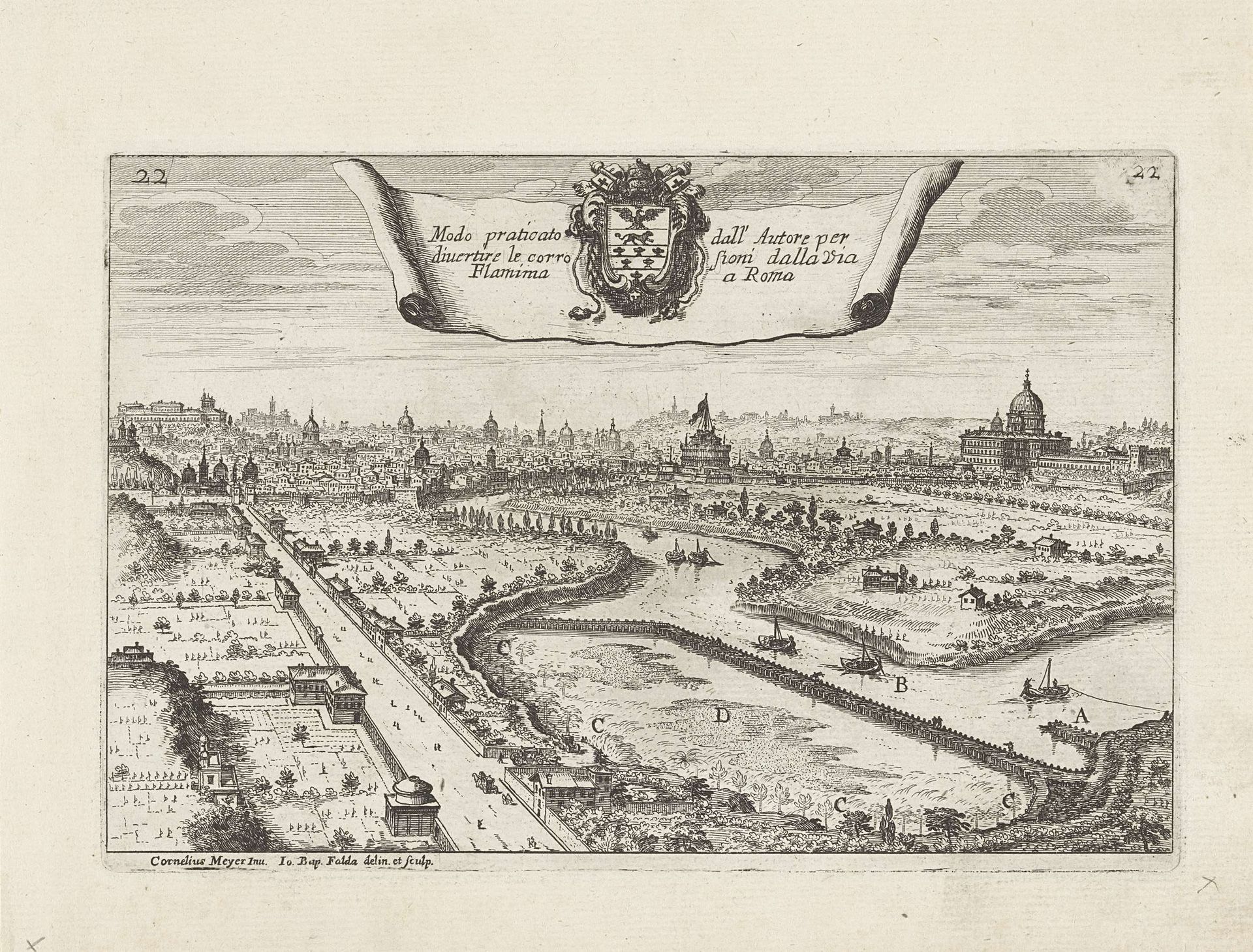 Gezicht op Rome by Giovanni Battista Falda