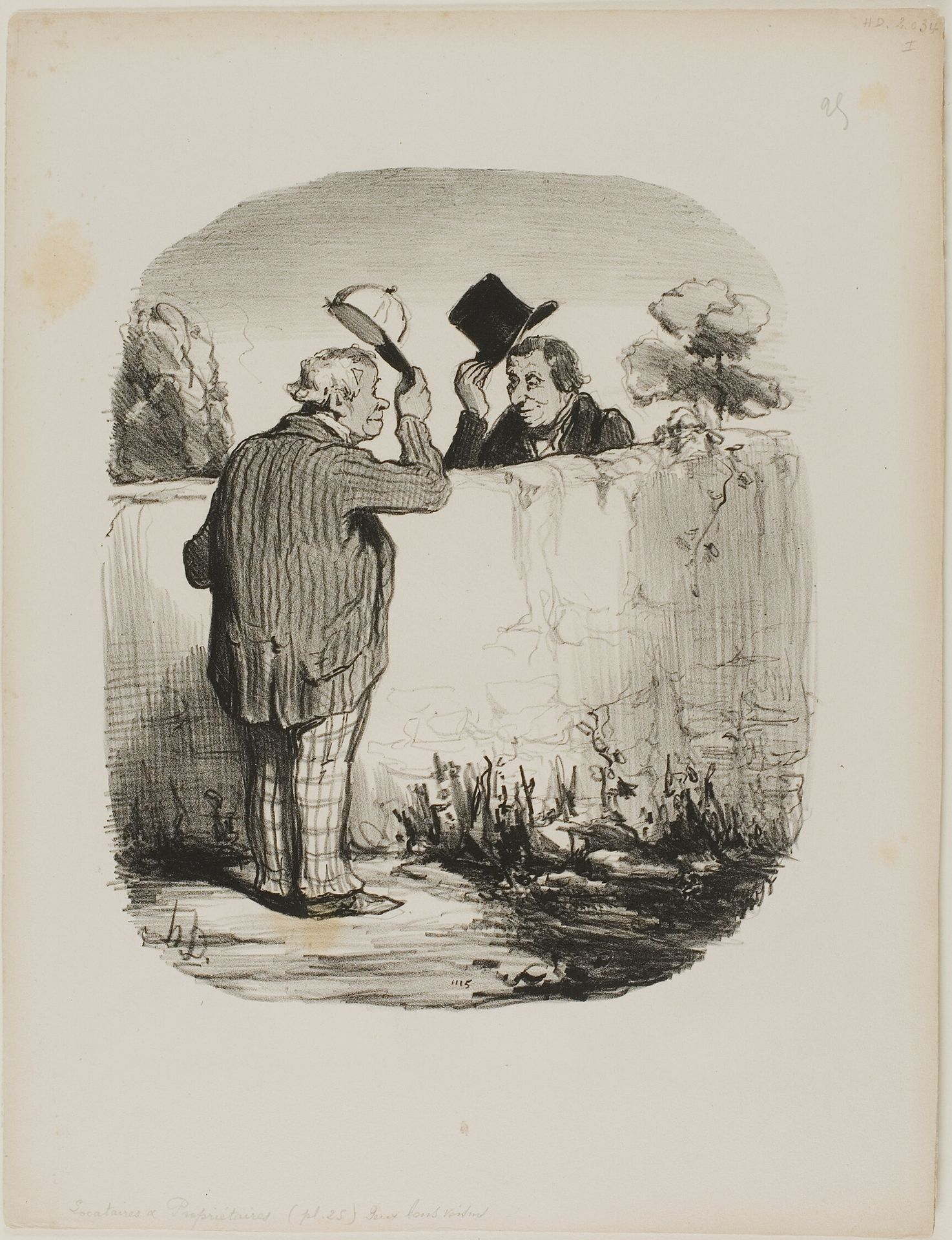Two Good Neighbors, plate 25 from Locataires Et Propriétaires by Honoré Daumier