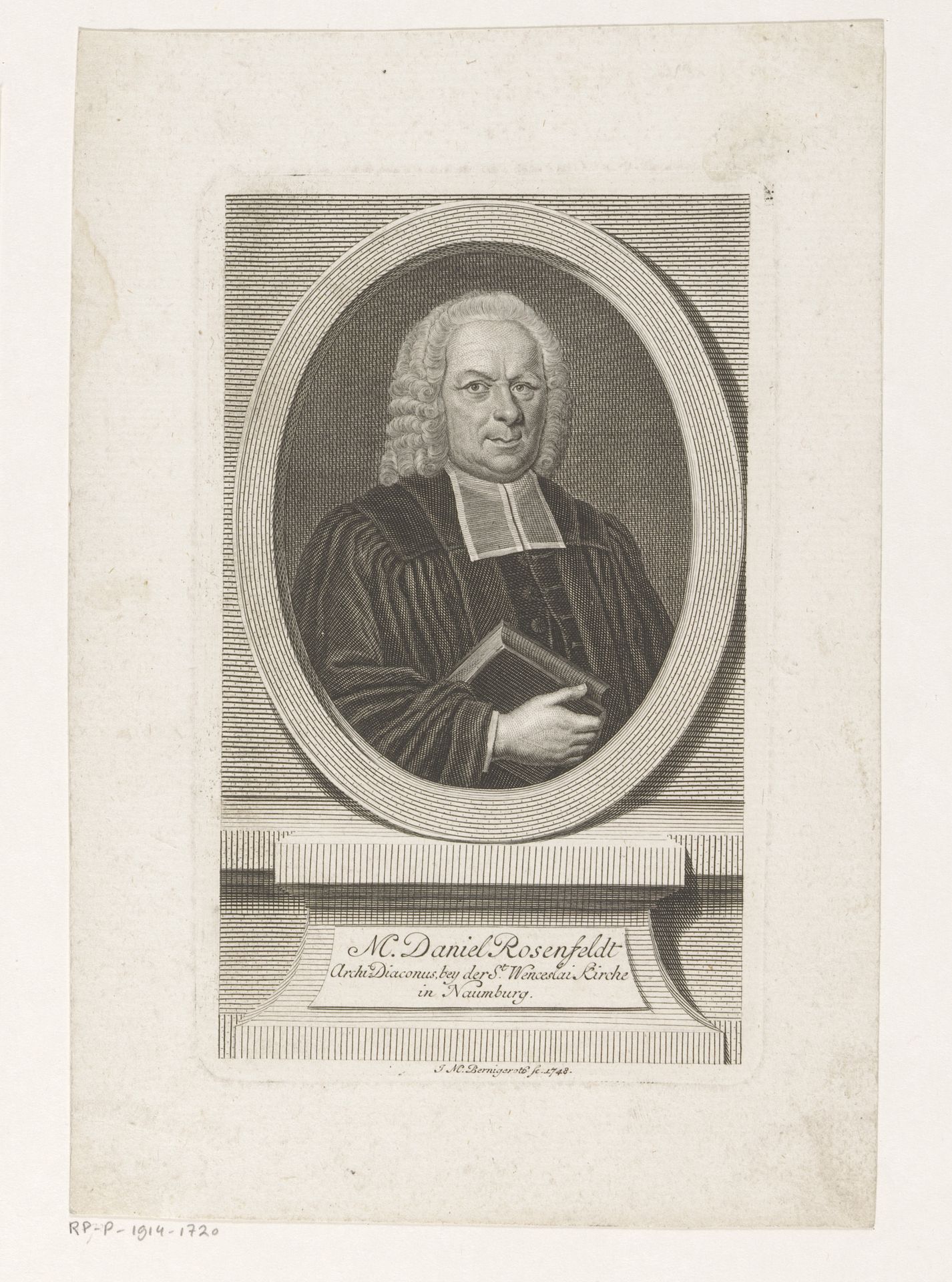 Portret van Daniel Rosenfeldt by Johann Martin Bernigeroth