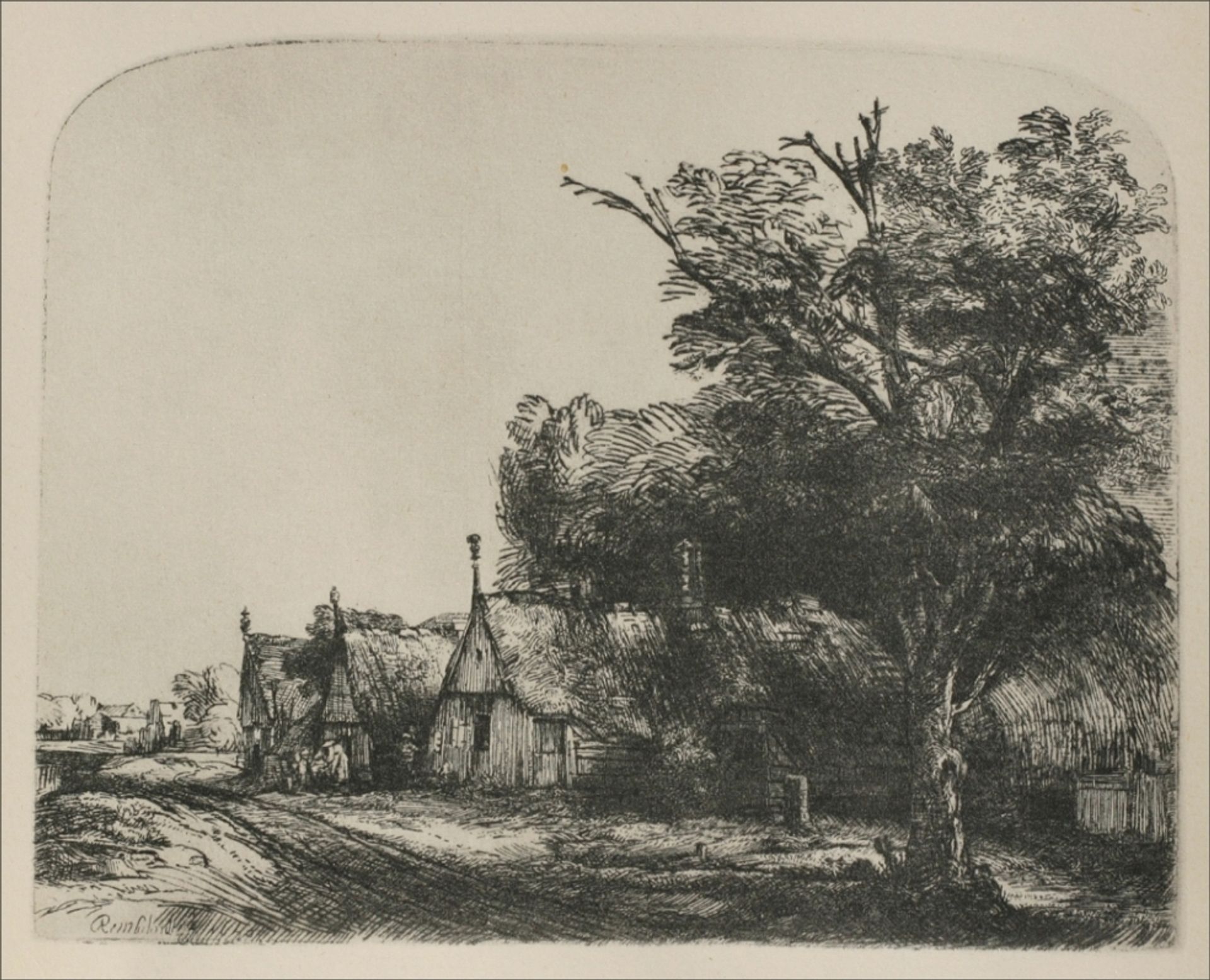 The Three Cottages by Rembrandt van Rijn